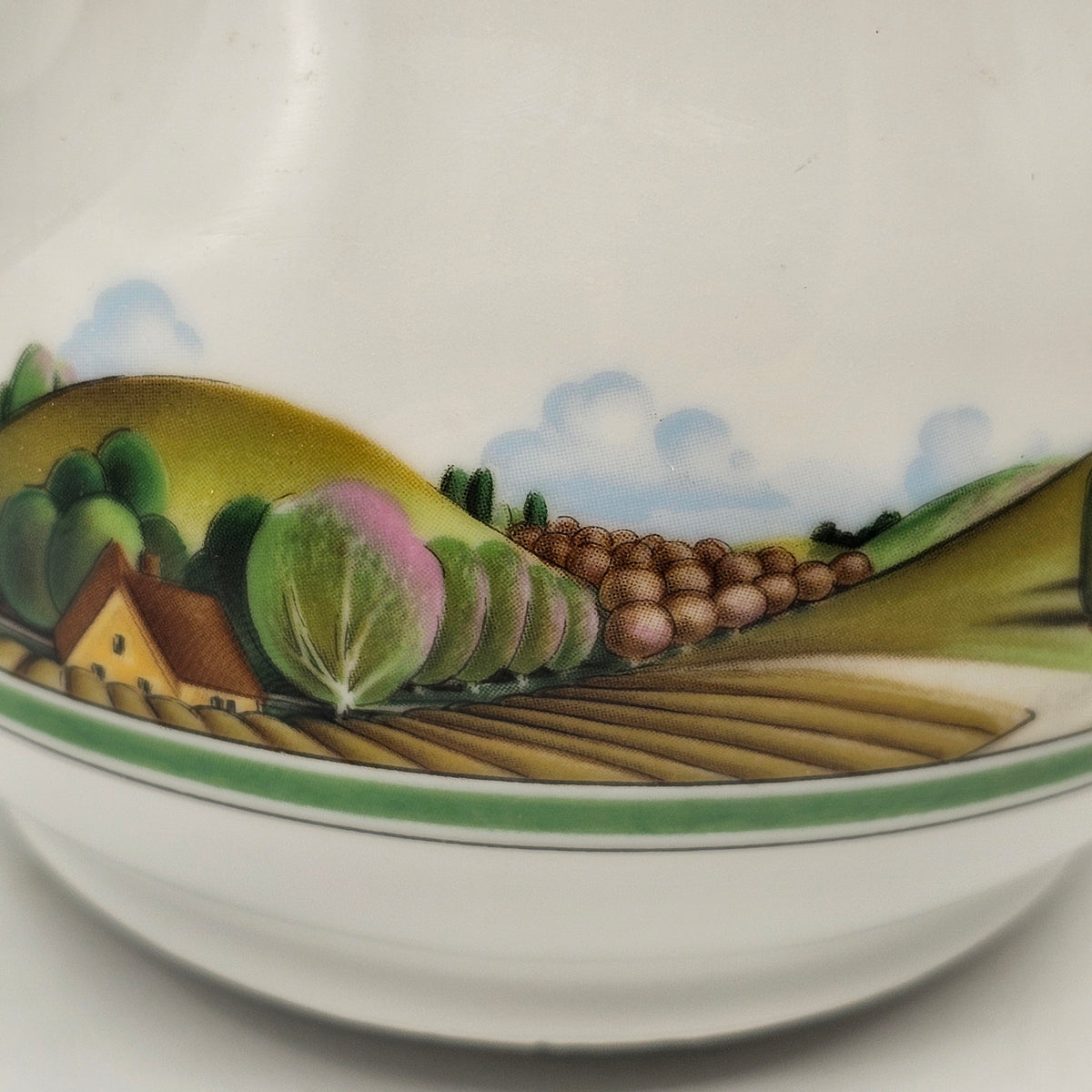 Estee Lauder 1980 Porcelain Creamer Pitcher Jug with Italian Countryside Design