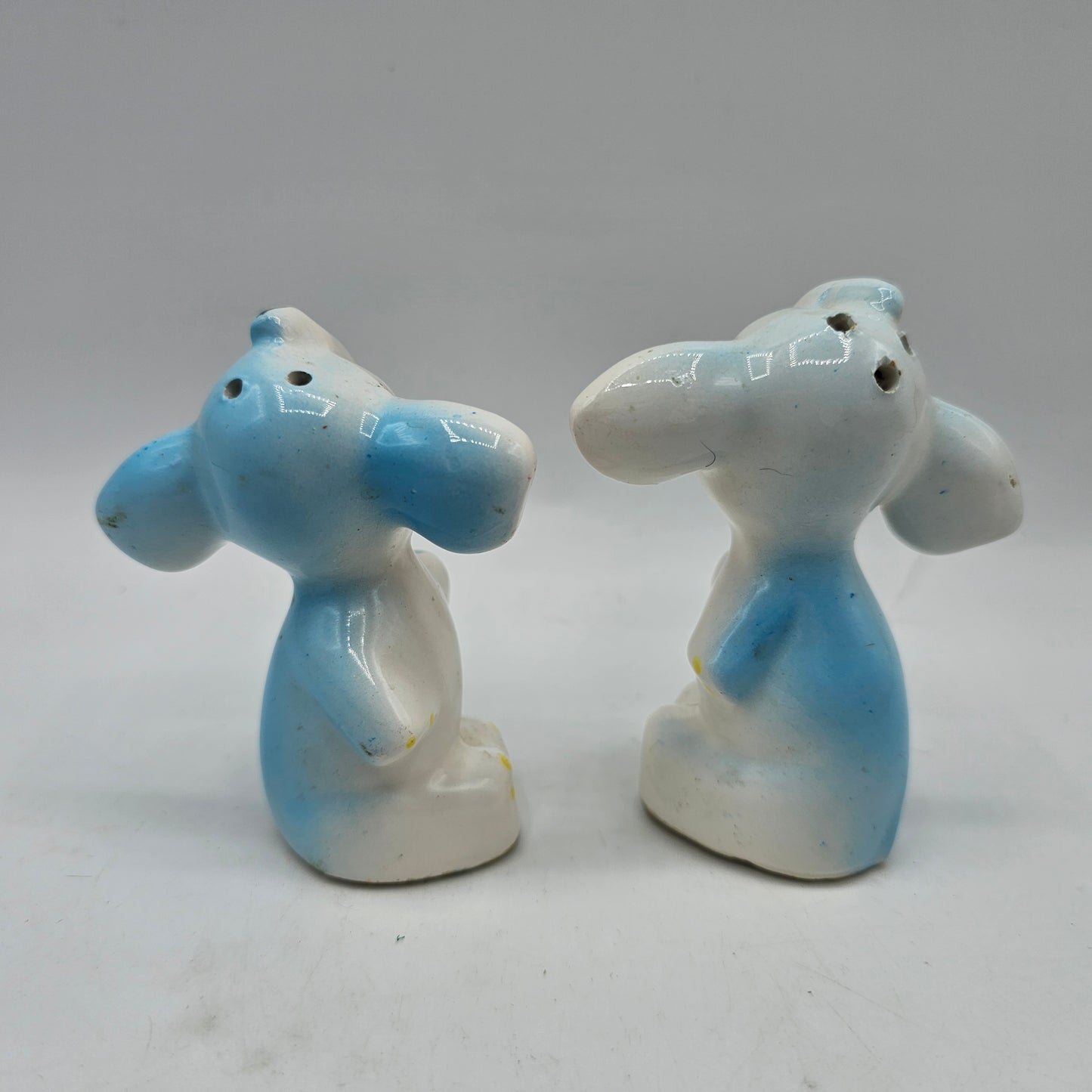 Vintage Japanese Anthropomorphic Pastel Elephant Salt and Pepper Shakers