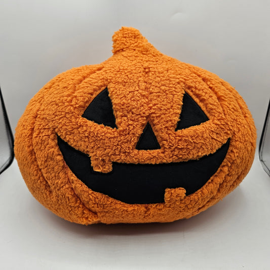 Hyde and Eek Plush Fleece Halloween Jack O Lantern Pumpkin Throw Pillow / Cushion