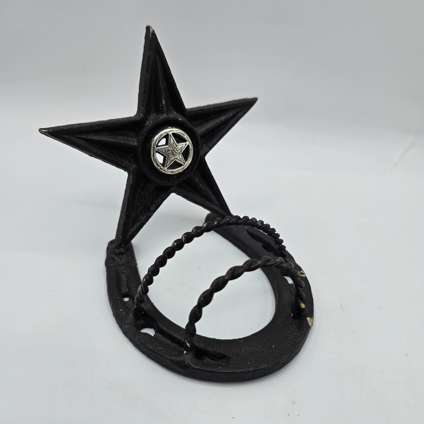 Western Style Metal Business Card Holder with Texas Star