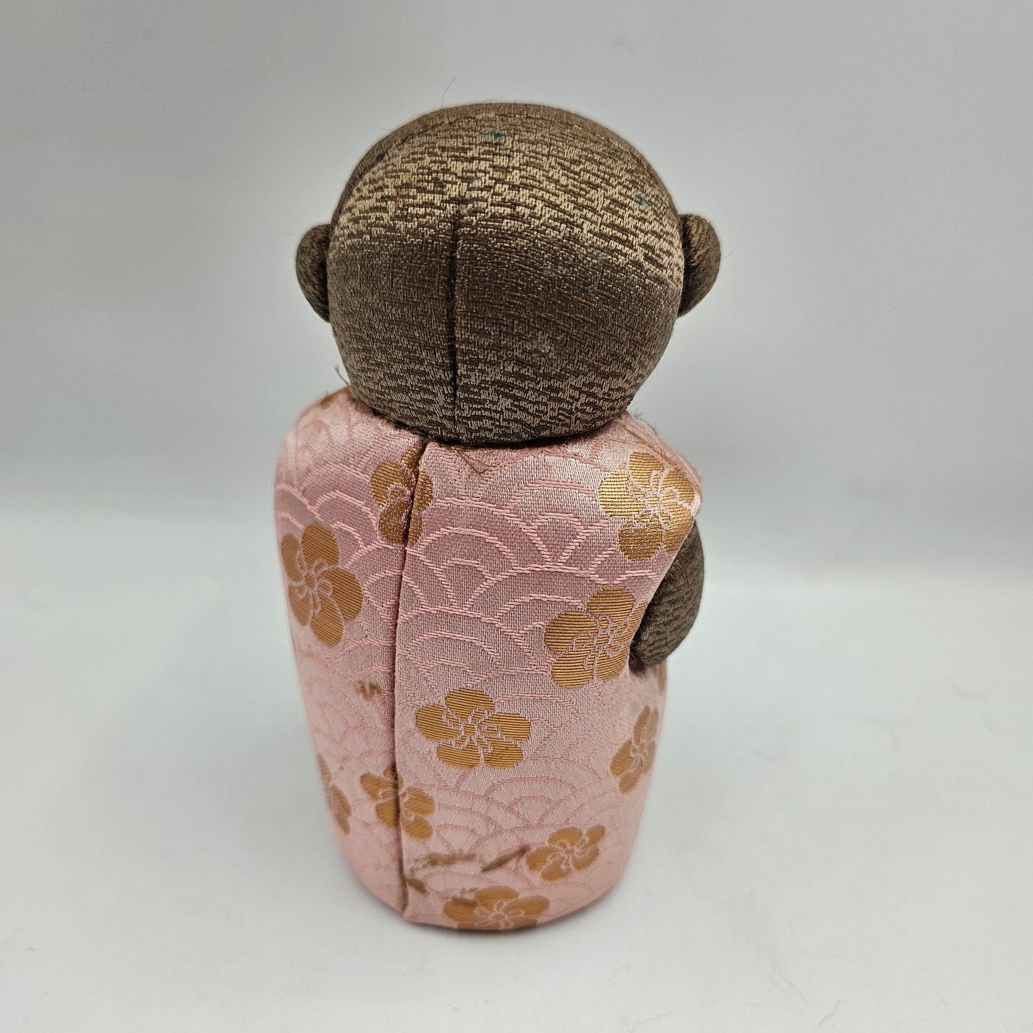 Japanese Kimekomi Pink Plush Monkey Figurine for Good Luck