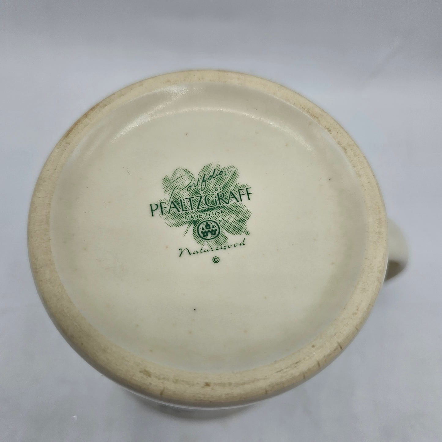 Pfaltzgraff Naturewood Garden Birdhouse Themed Ceramic Coffee Mug with Green Interior