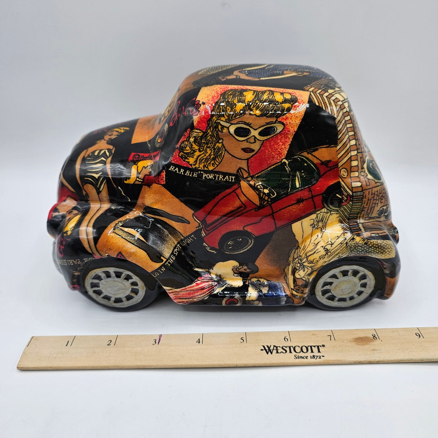 Patchwork Ceramic Original Barbie Car Figurine