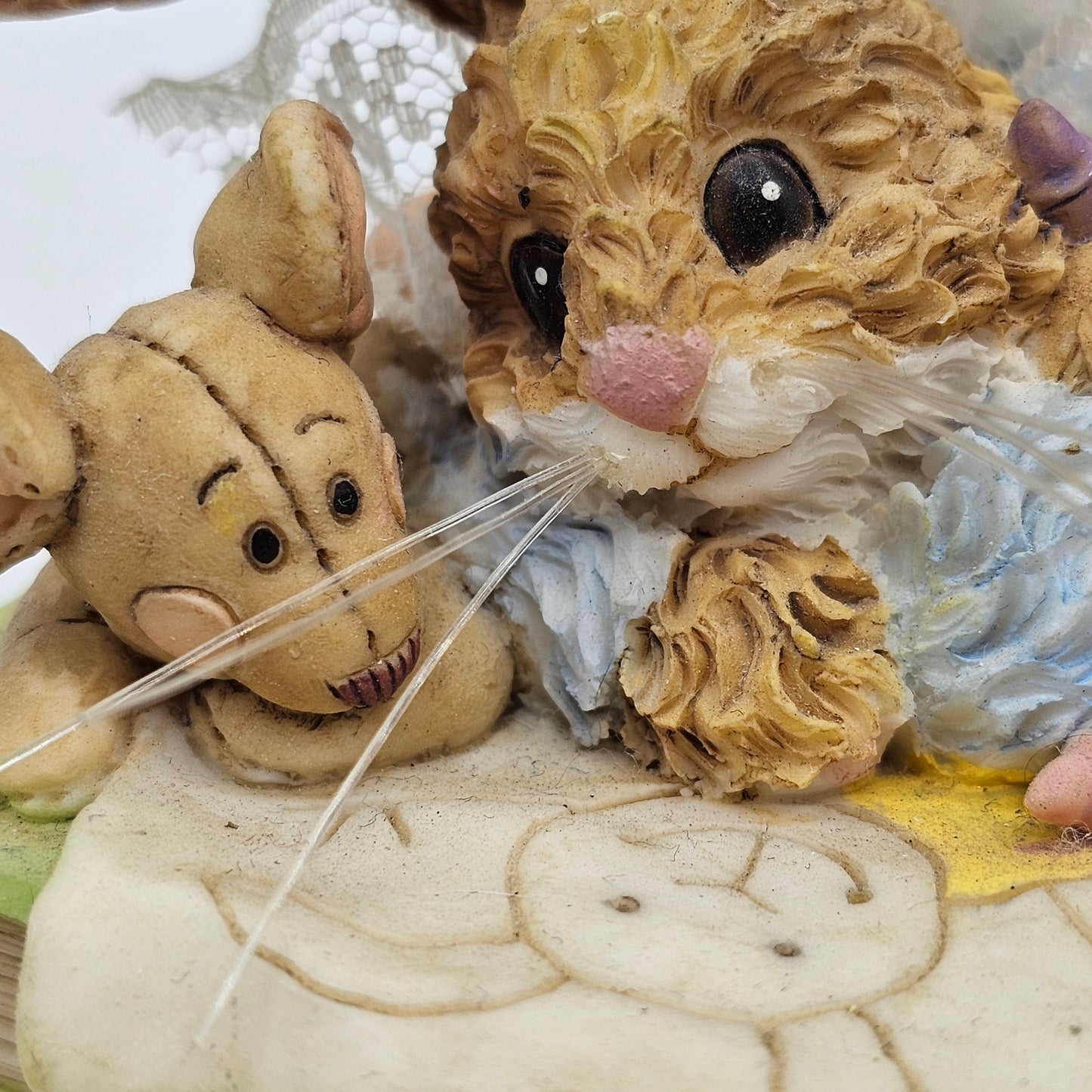 Baby Boy Bunny Rabbit Coloring with Toy Mouse Figurine