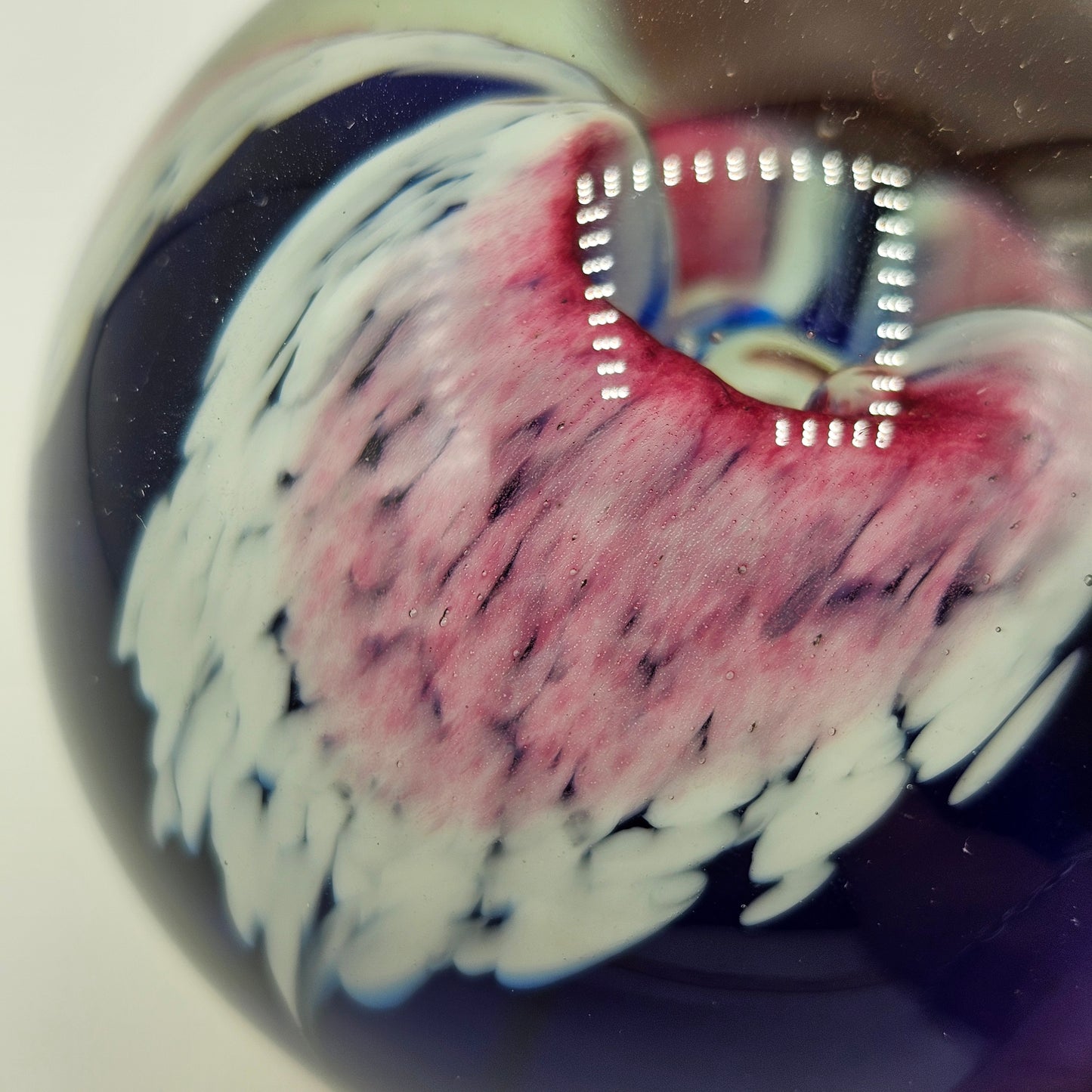 Glass Eye Studio Artisan Glass Floral Paperweight - Signed