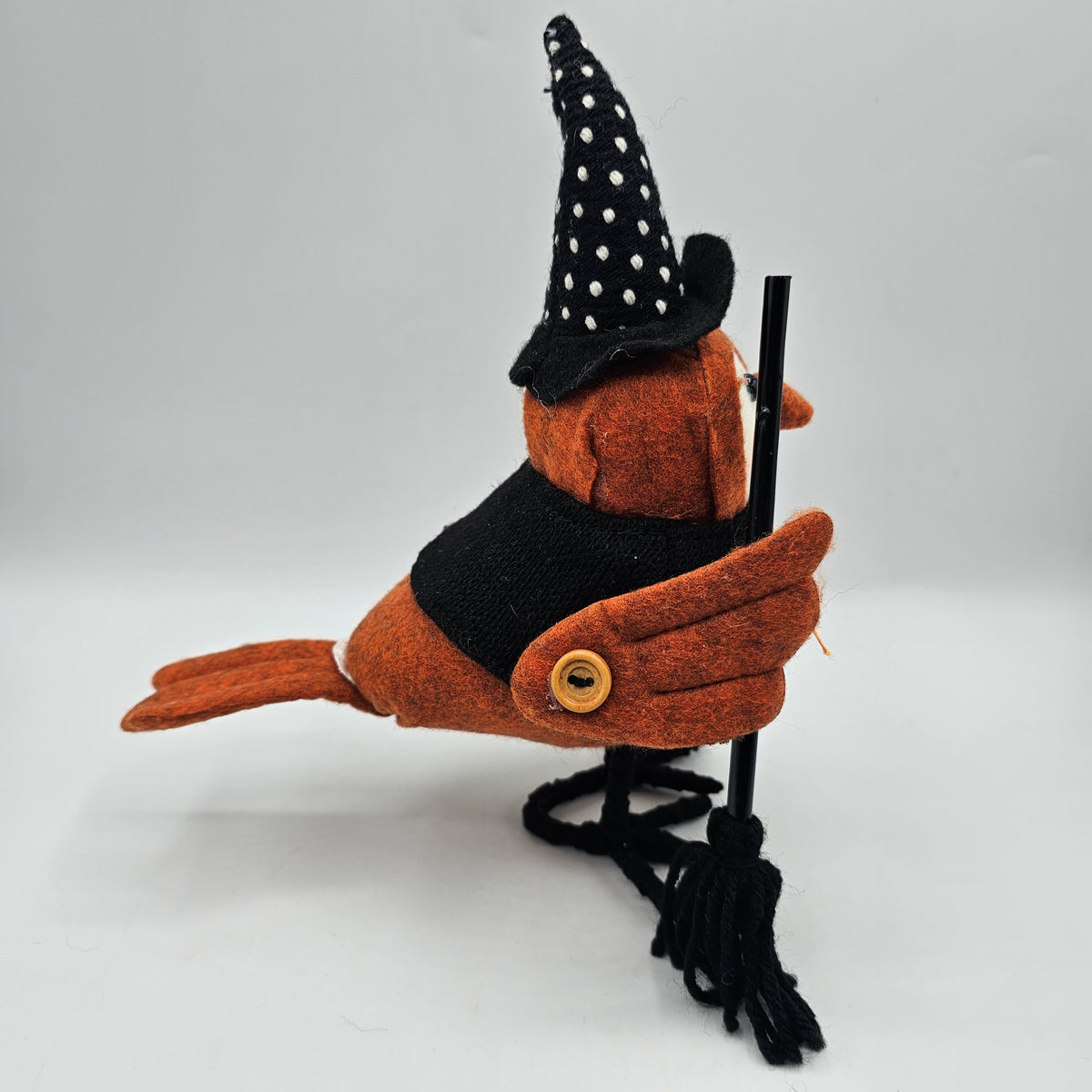 Happy Halloween Plush Witch Bird with Broomstick and Embroidered Pumpkin by Spritz for Target