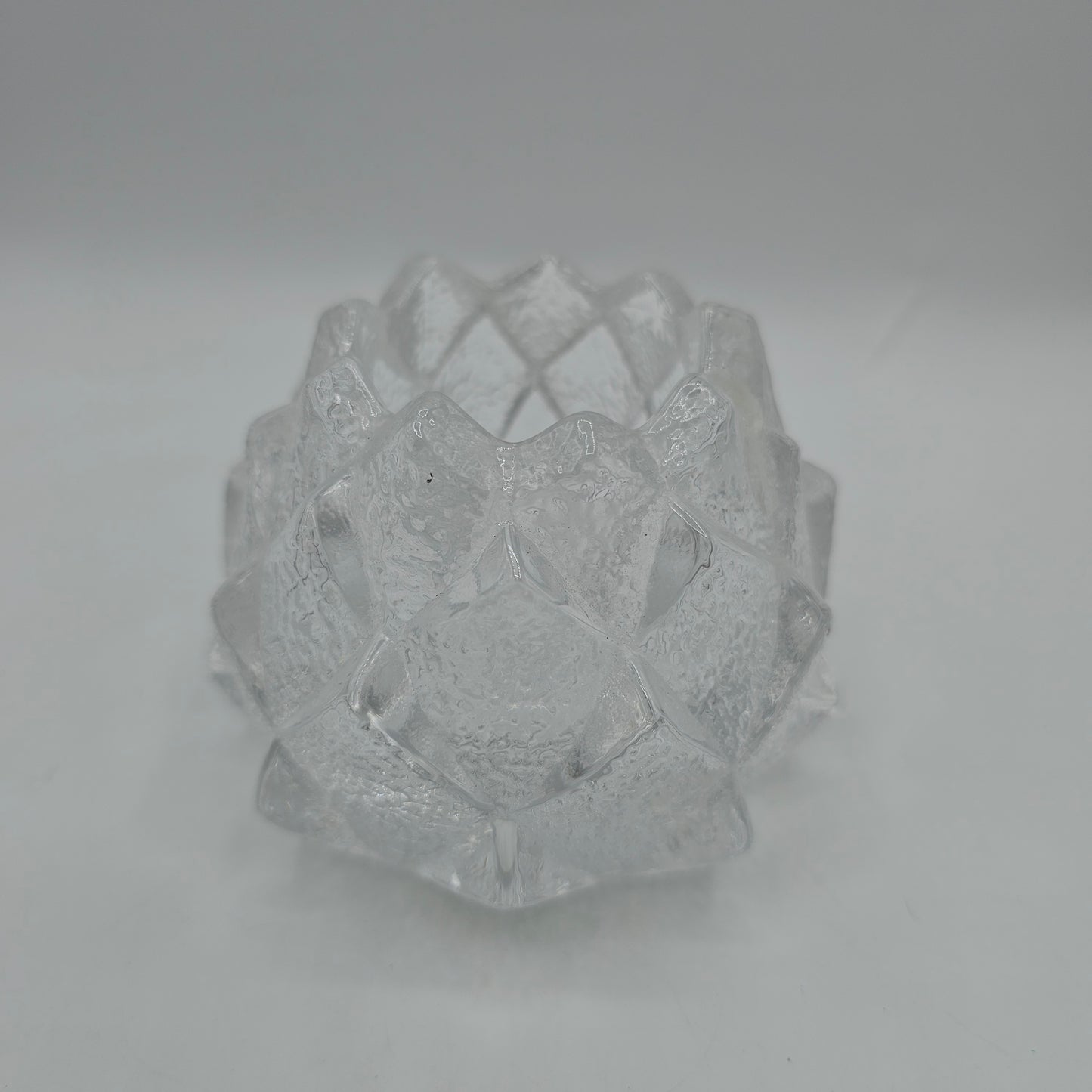 Orrefors Crystal Faceted Glass Firefly Candle Holder