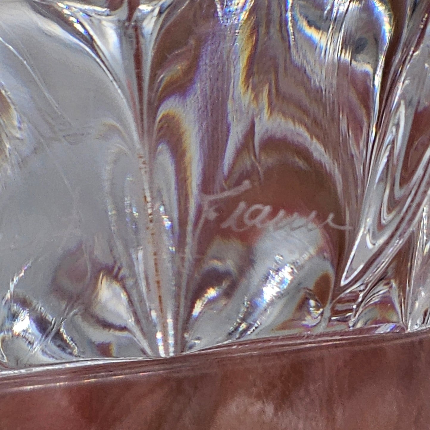 Vintage Daum of France Crystal Trinket Bowl or Candy Dish - Etched Signature