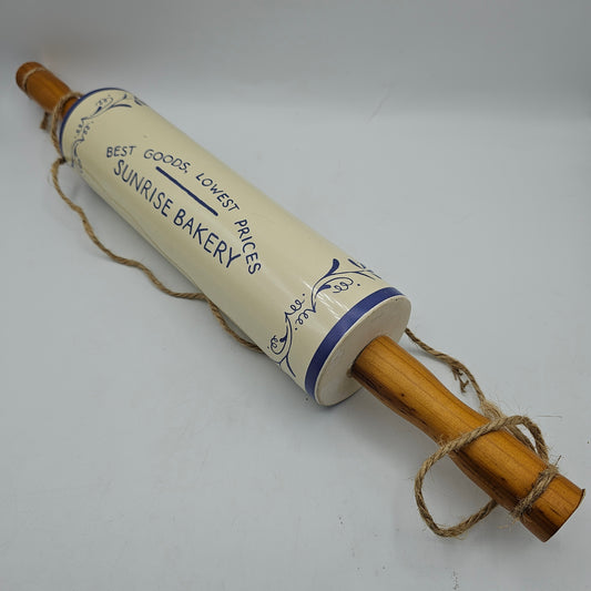 Sunrise Bakery Decorative Ceramic Rolling Pin with String for Hanging