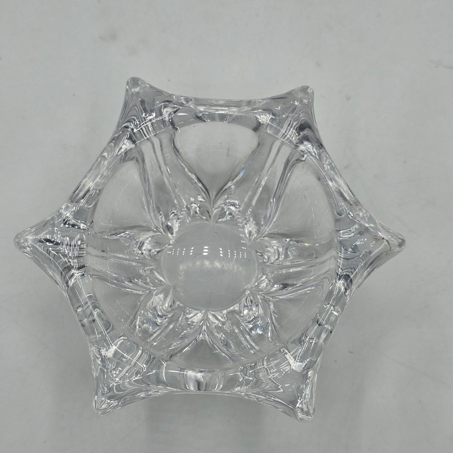 Vintage Daum of France Crystal Trinket Bowl or Candy Dish - Etched Signature