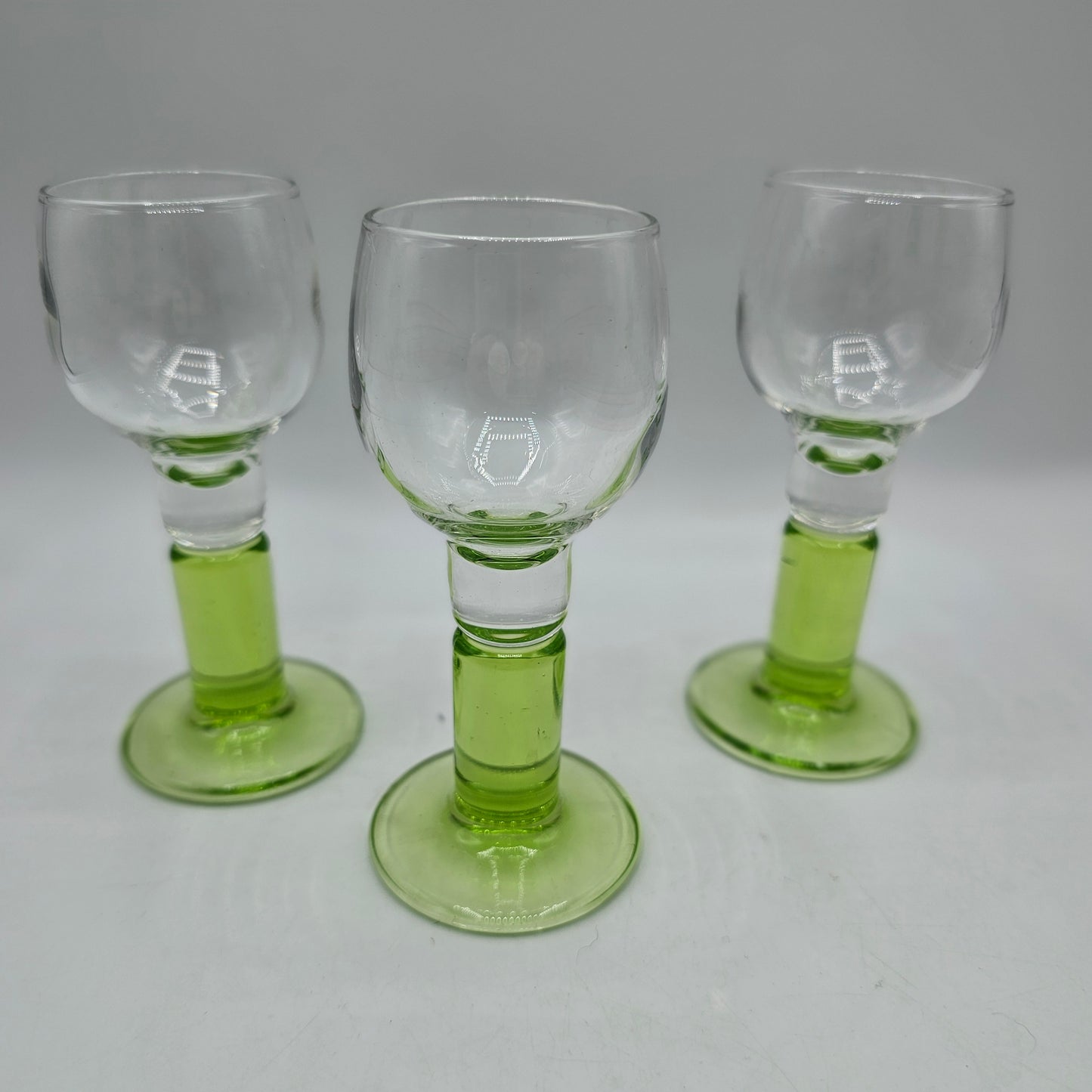 Bormioli Rocco Cordial Glasses with Green Stem - Set of 3