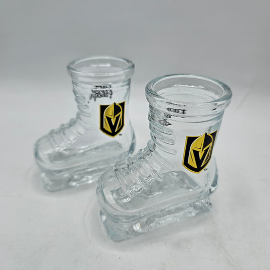Las Vegas Golden Knights NHL Ice Skate Design Shot Glass 2oz Collector Set Of 2