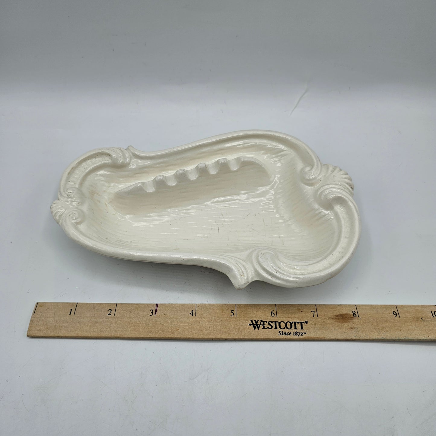 Vintage Mid Century Modern White Ceramic Ash Tray - California Pottery