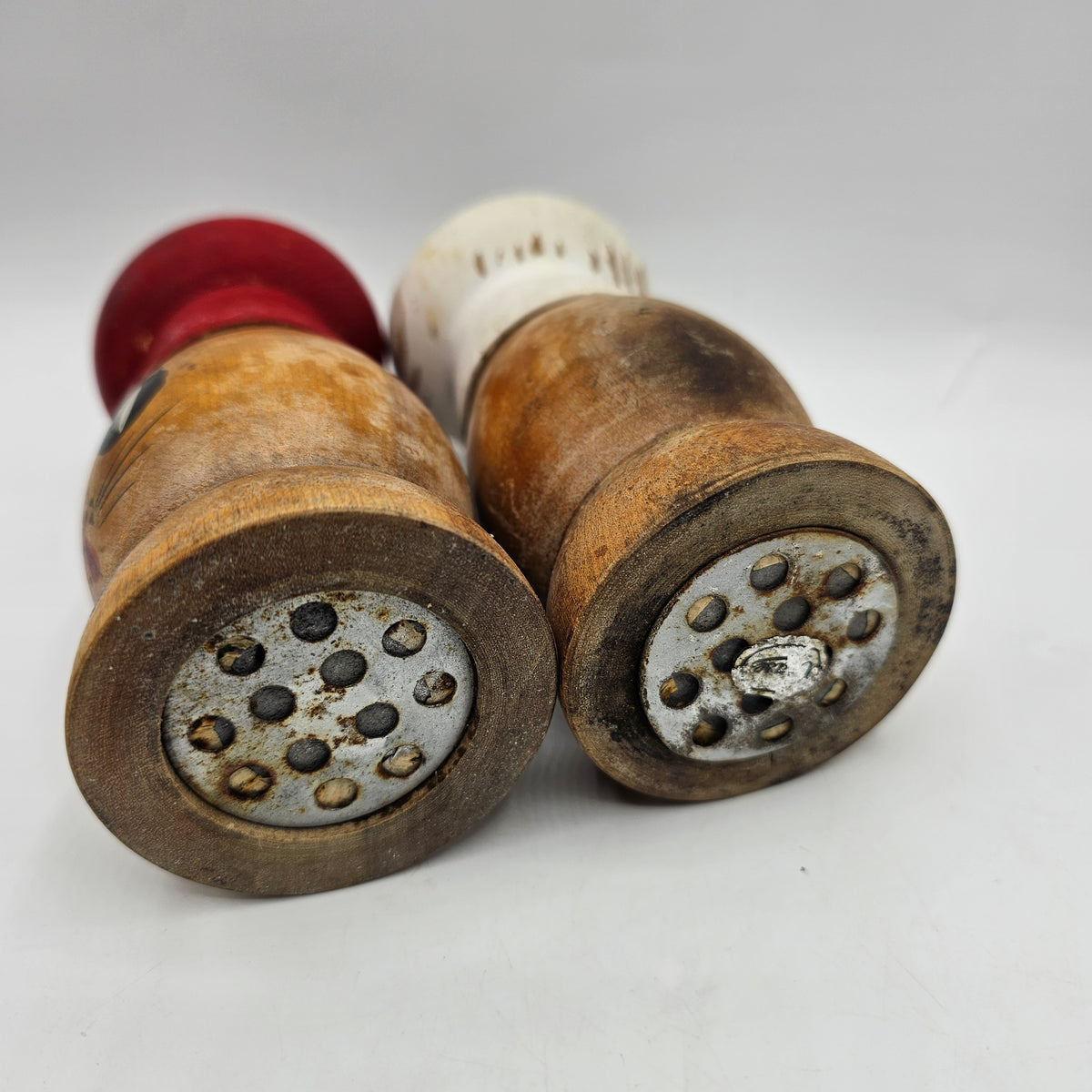 Vintage Salty and Peppy Wooden Cat Salt and Pepper Shakers