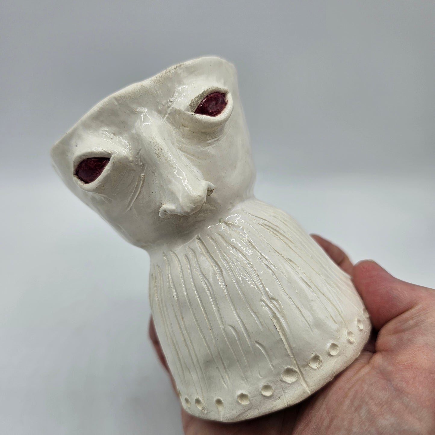 Quirky Artisan Pottery Face Planter