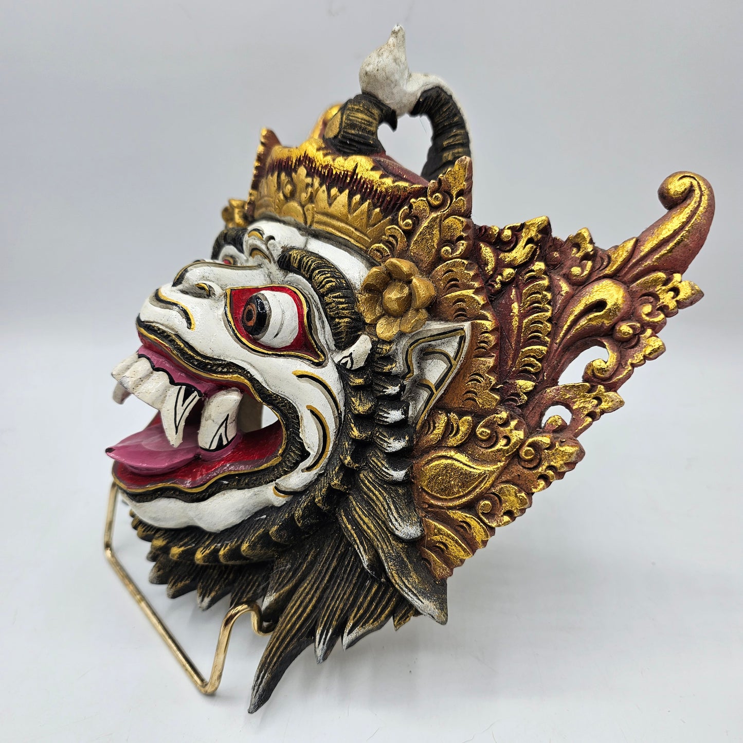 Hand Carved Wooden Balinese Mask Wall Decor