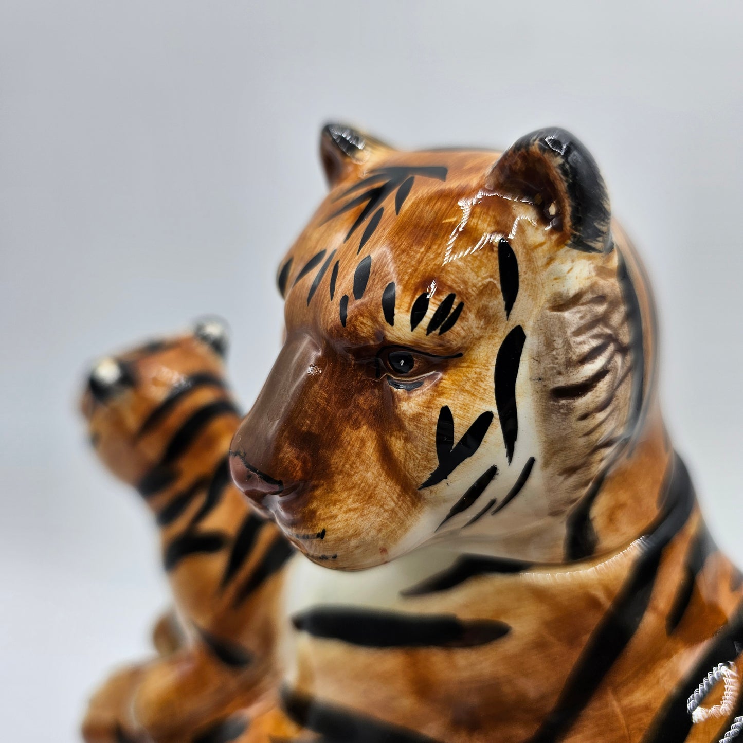 Tiger and Cubs Teapot with Striped Tiger Tail Handle by Fantasy Serveware