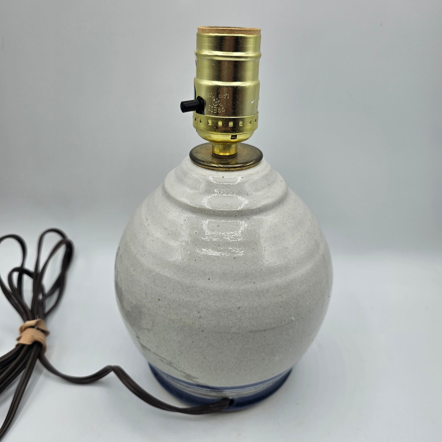 Glazed Pottery Table Lamp with Iris Flower Design - #2
