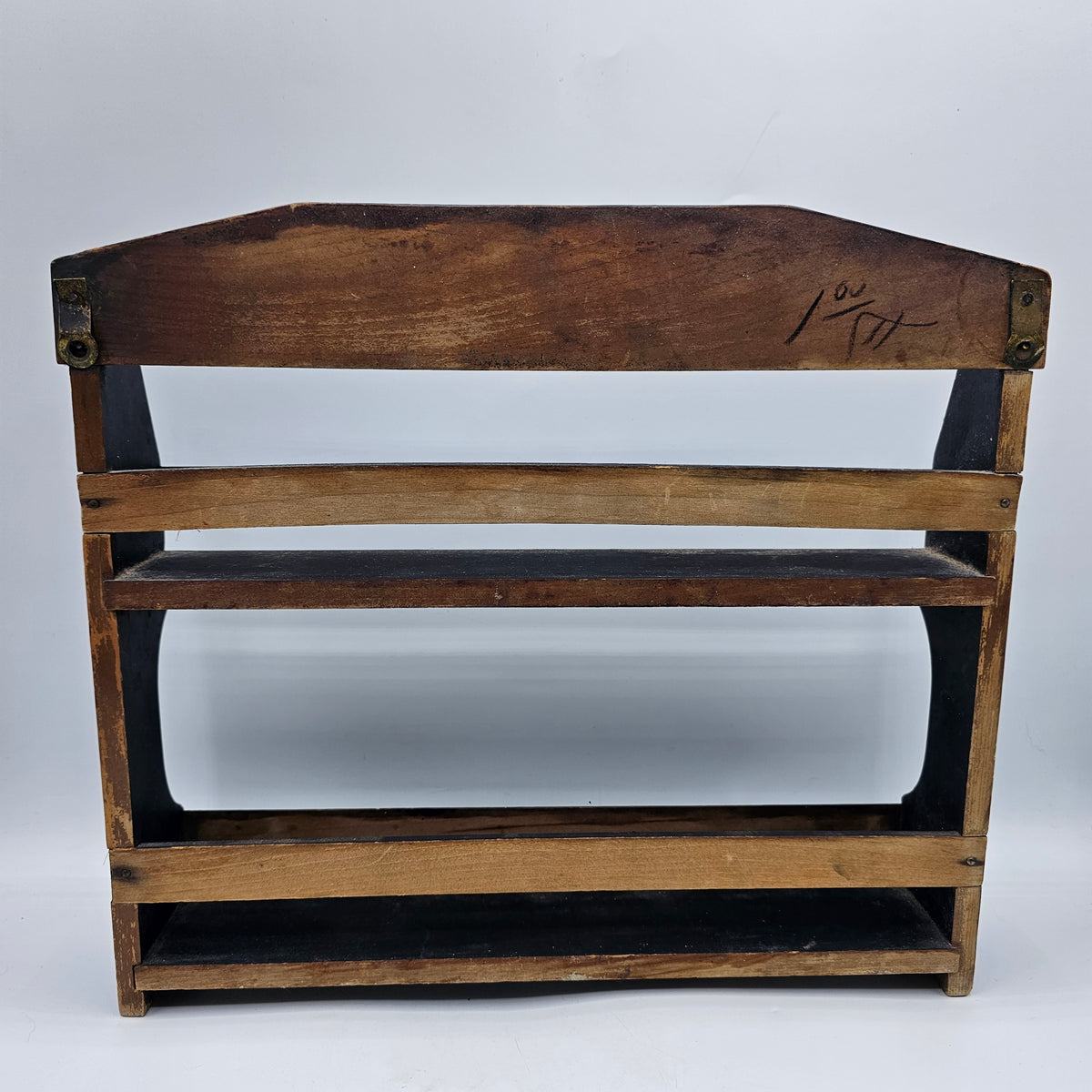 Vintage Hand Made Wooden Wall Mounted Spice Rack