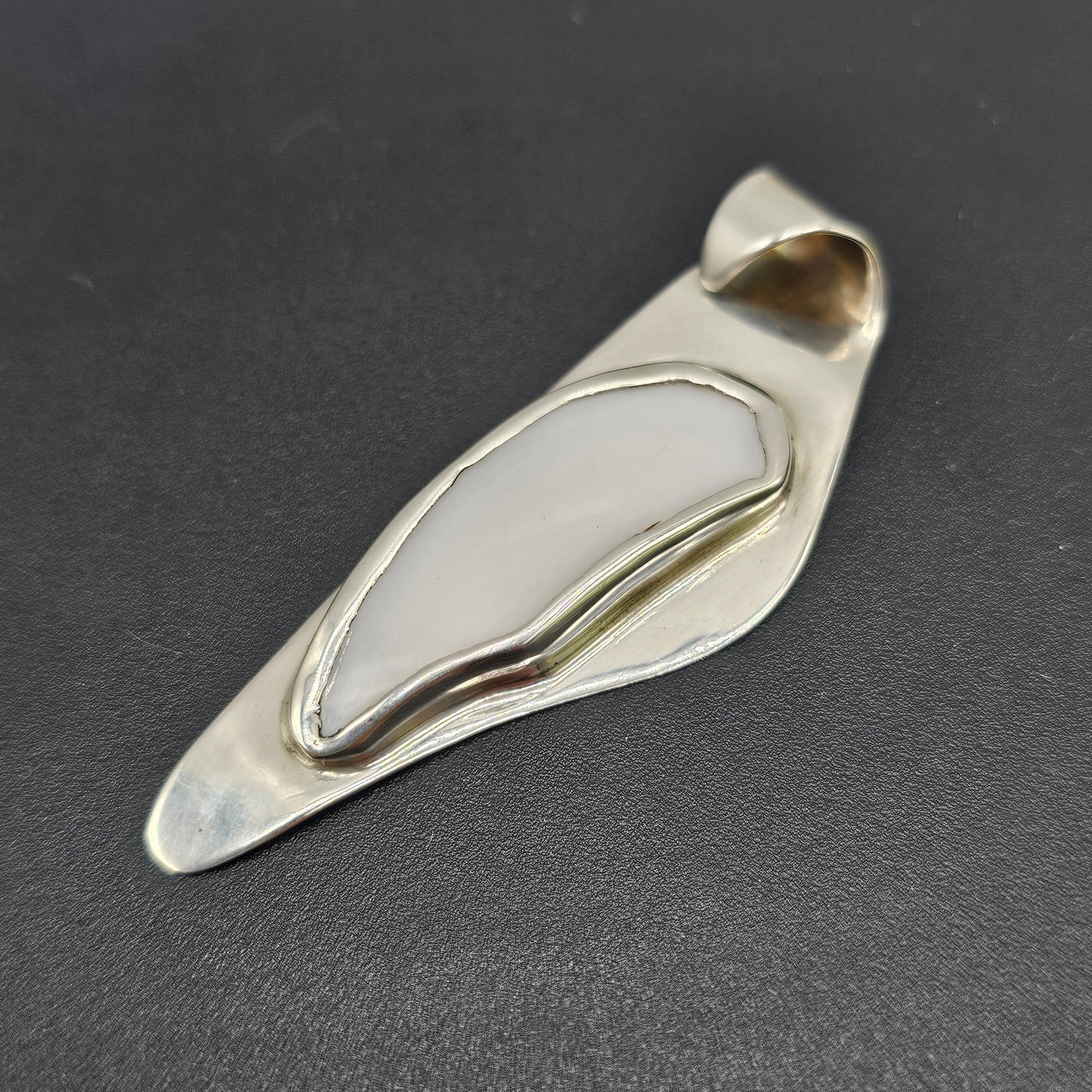Sterling Silver and Abalone Shell Pendant - Marked and Signed