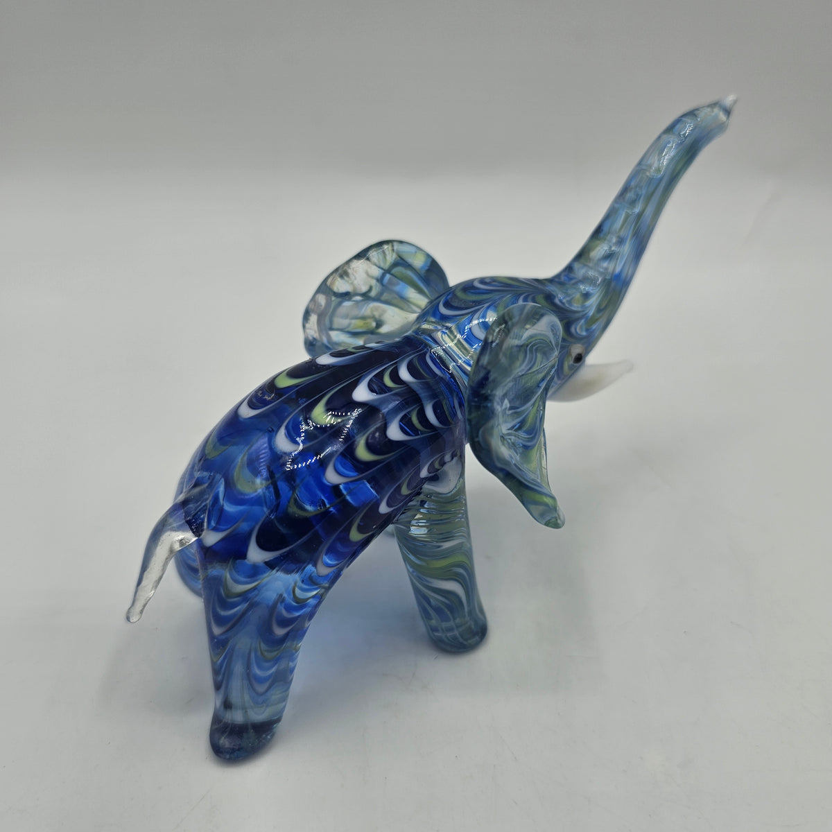 Lenox Art Glass Swirled Elephant Figurine - Blue