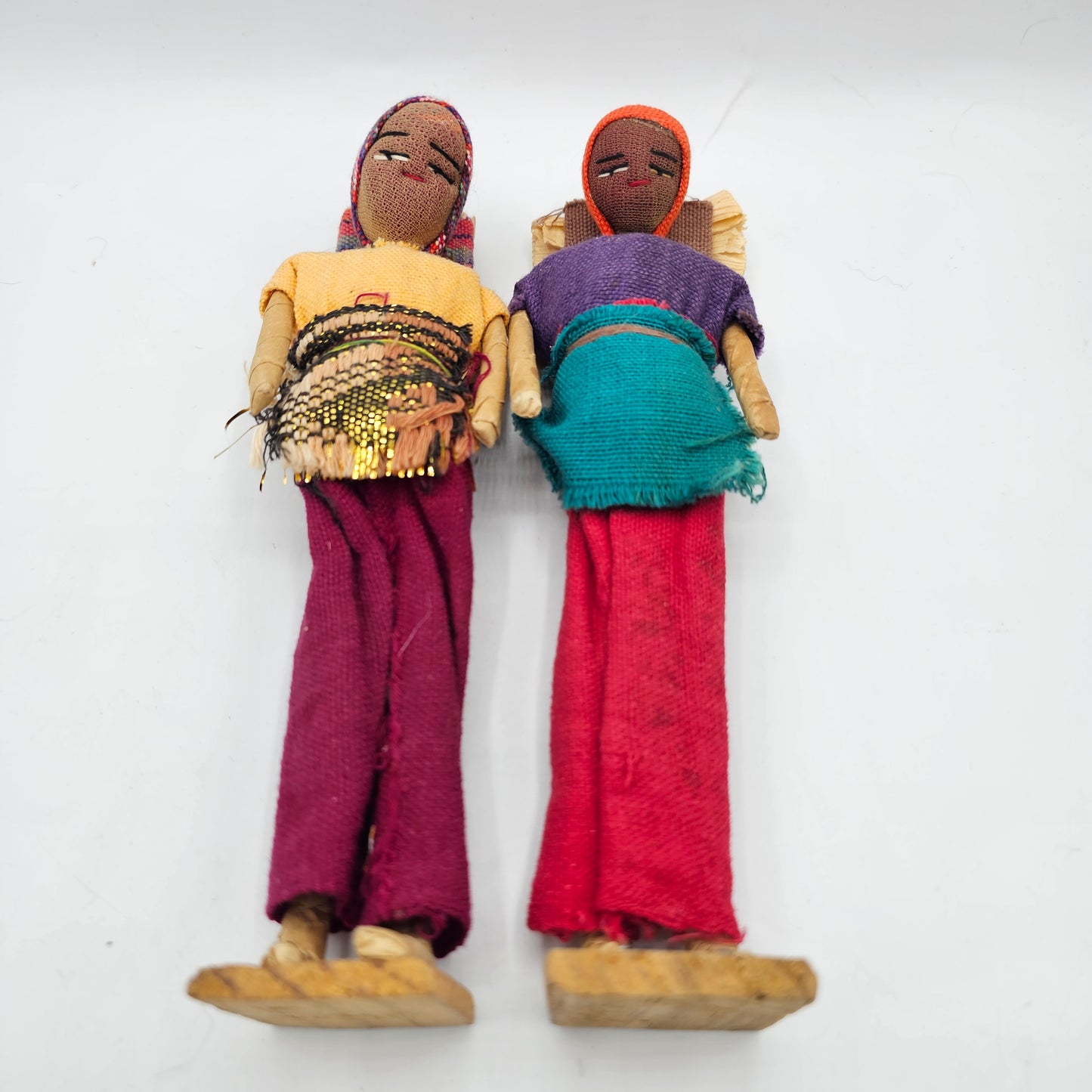Hand Made Peruvian Doll Figures - Pair