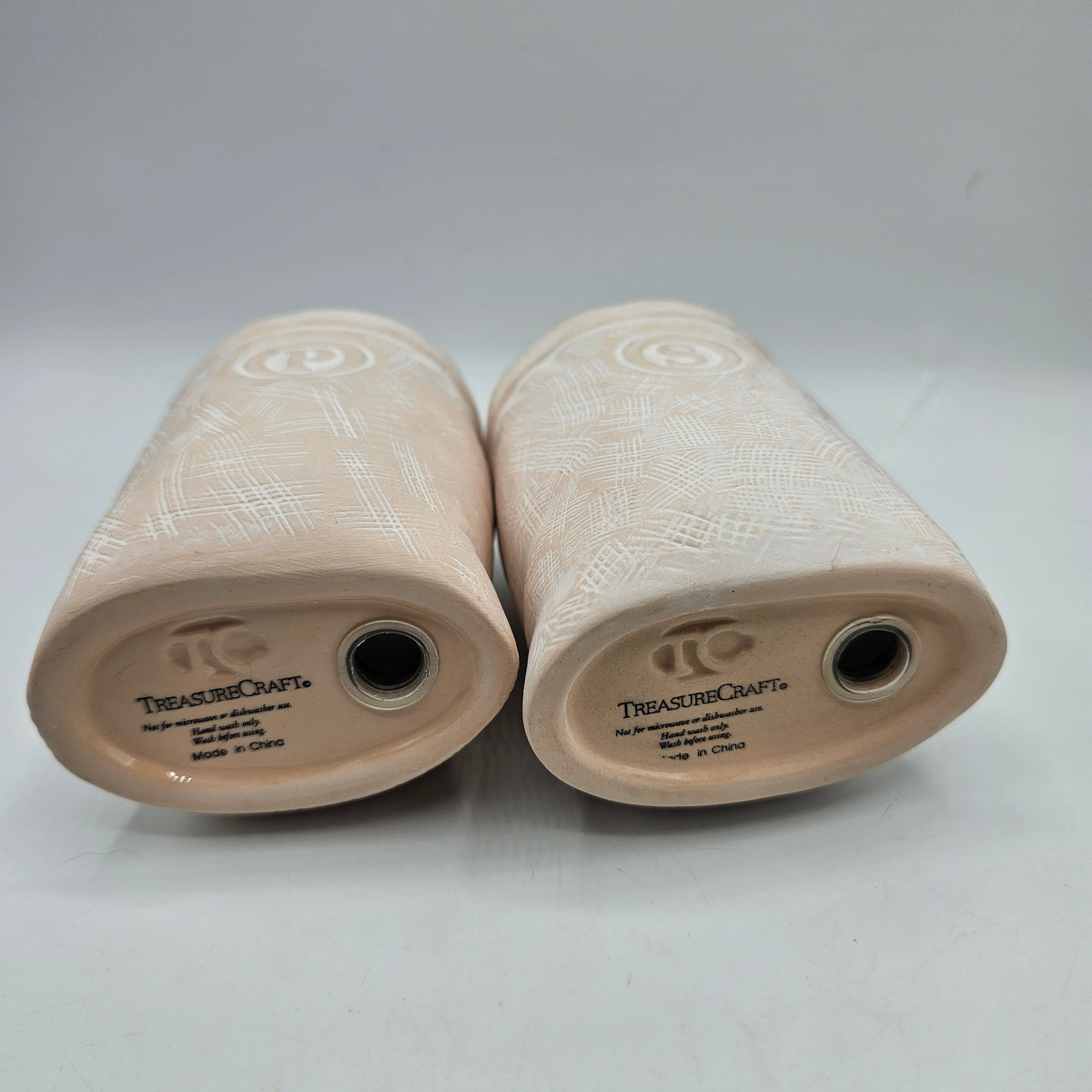Truffle Pig Flour Sack Matte Ceramic Salt and Pepper Shakers by Treasure Craft