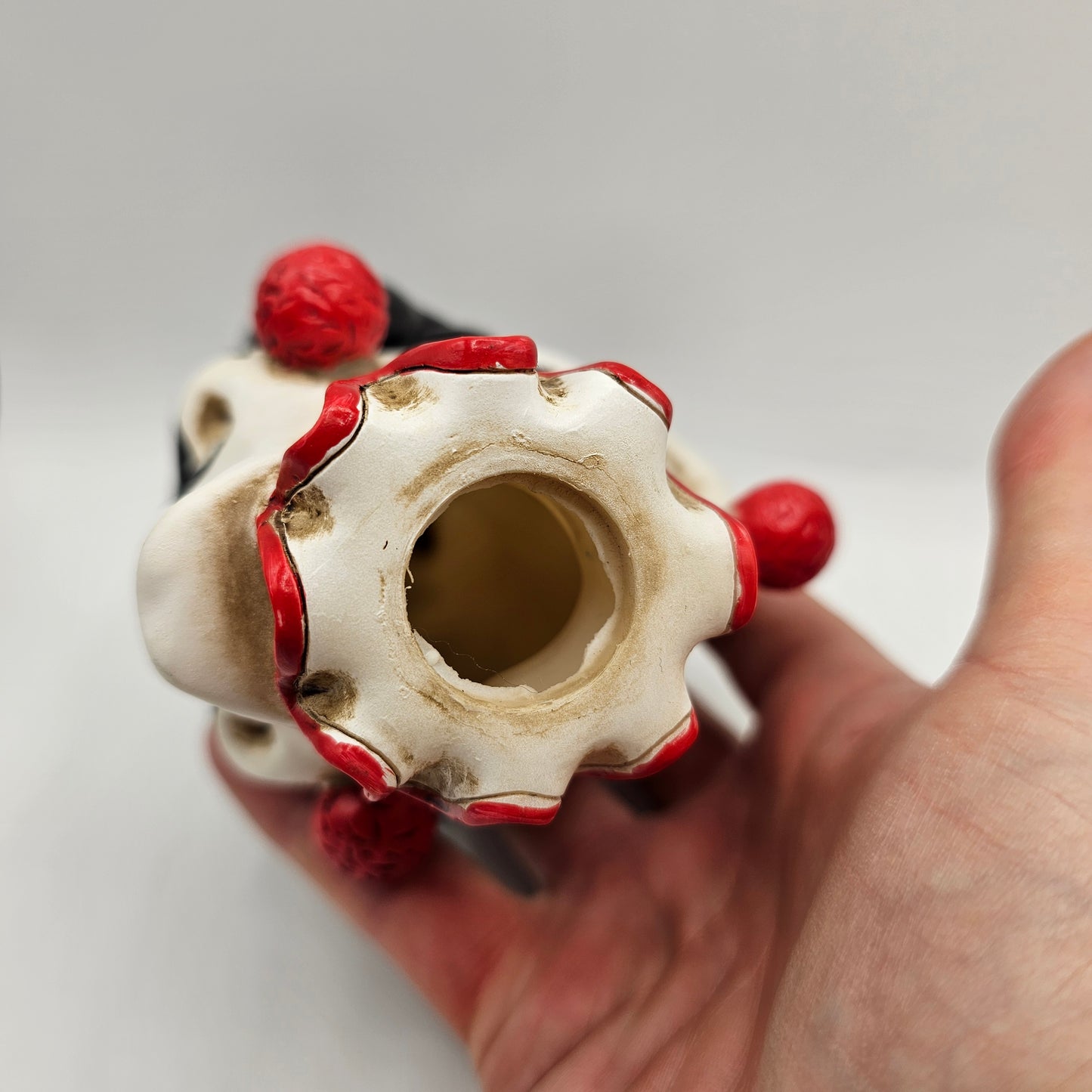 Unique Vintage Dark Jester / Joker Hard Plastic Cane Topper or Doll Head