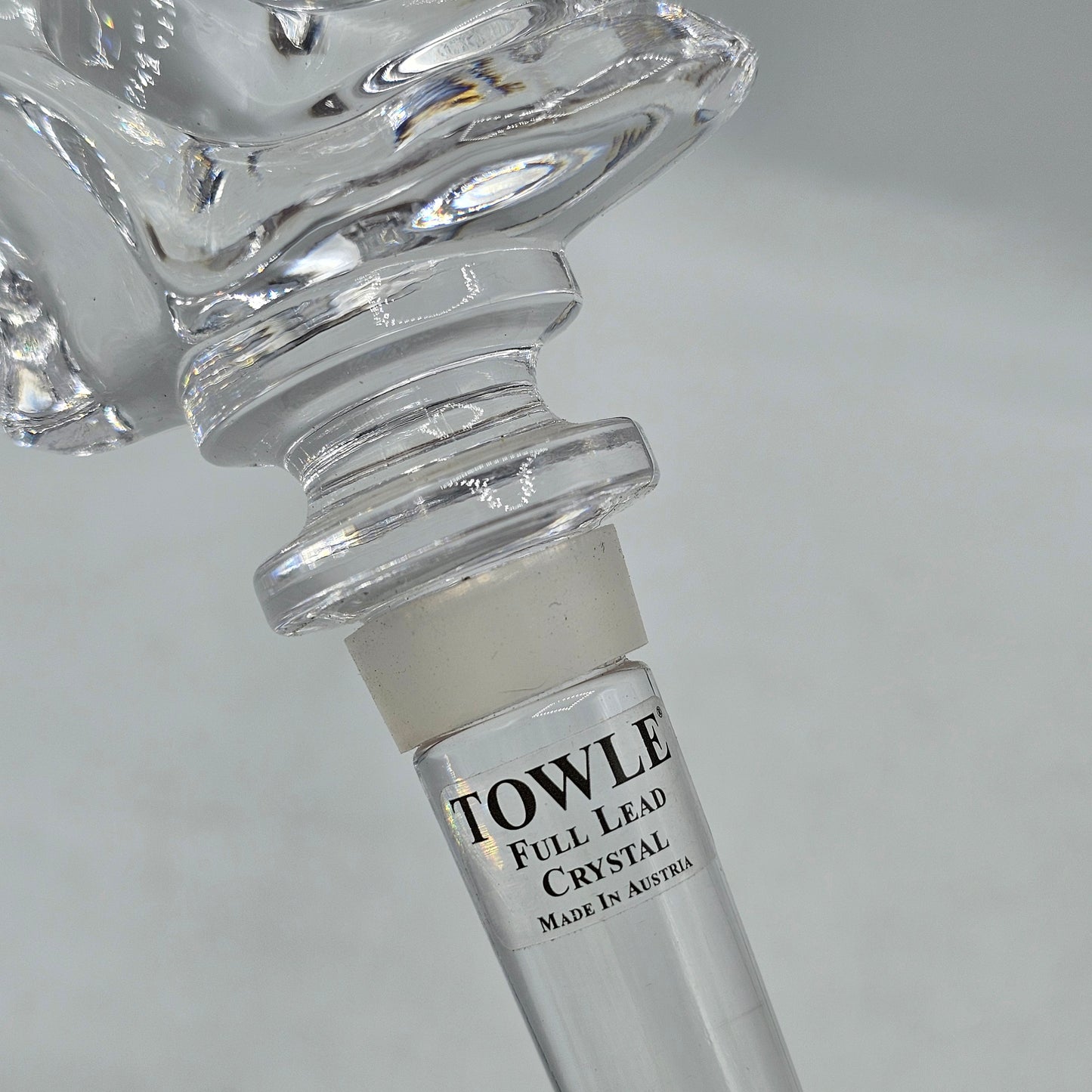 Towle Austrian 24% Lead Crystal Snail Wine Bottle Stopper