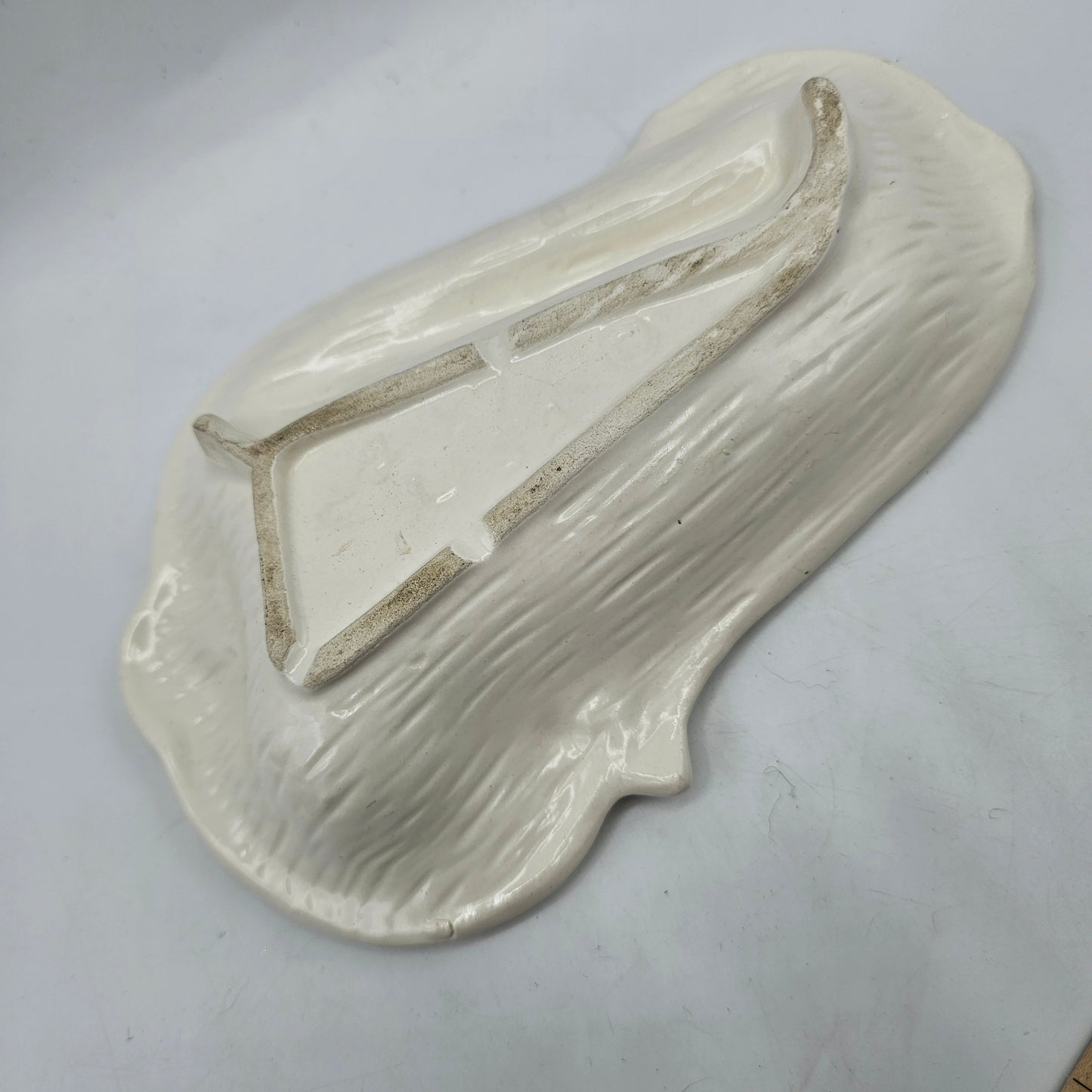 Vintage Mid Century Modern White Ceramic Ash Tray - California Pottery