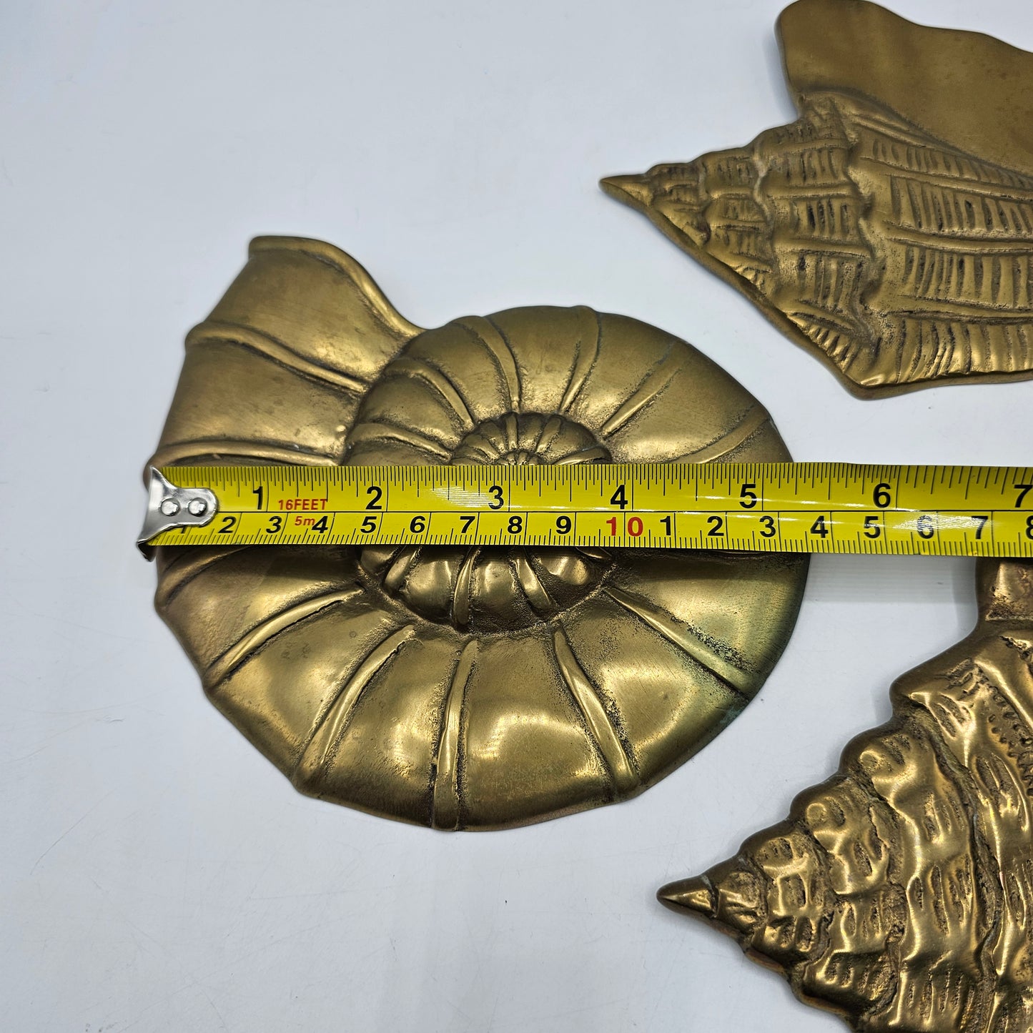 Vintage Brass Shell Wall Hangings - Set of 3
