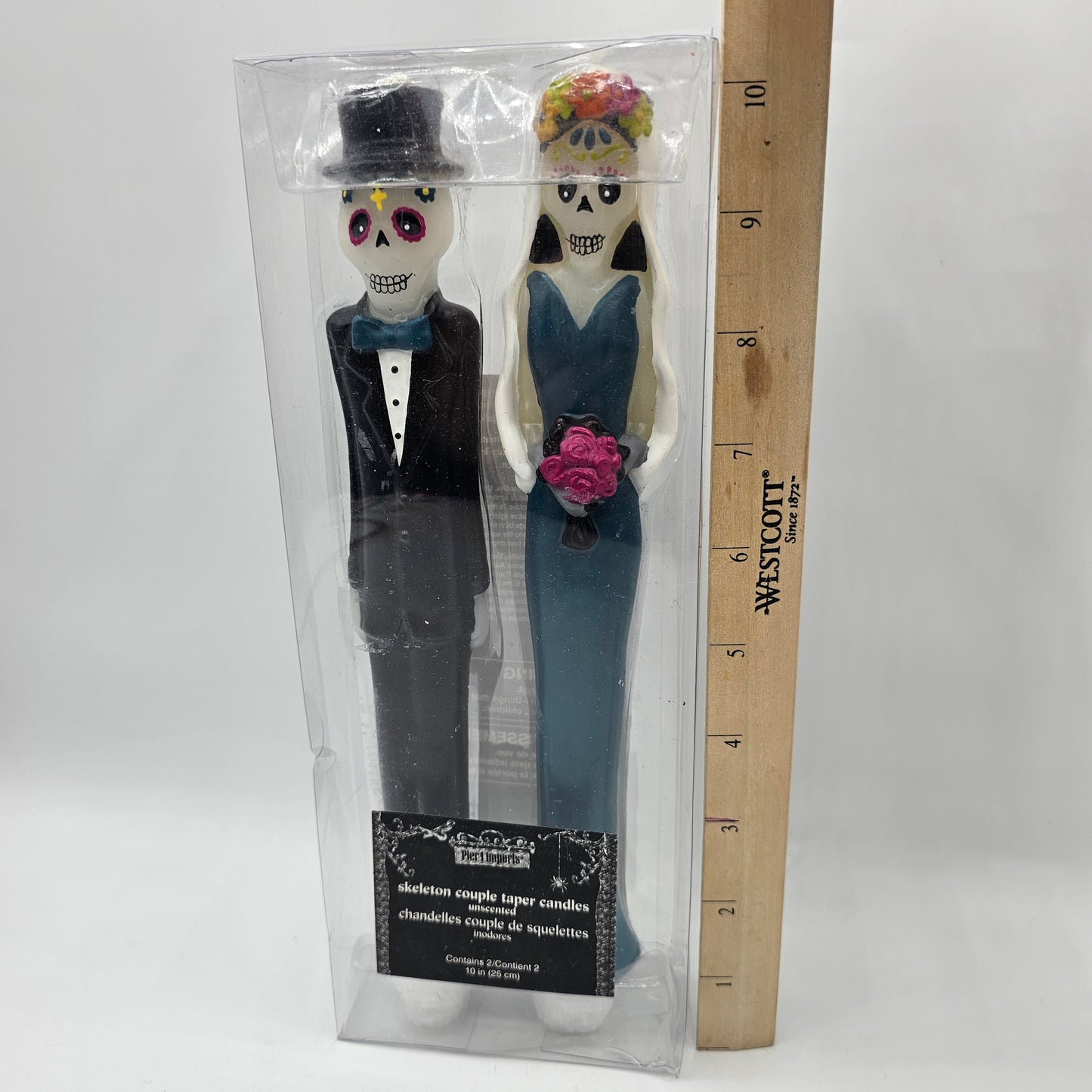 Skeleton Bride and Groom 10" Halloween Taper Candles by Pier 1 Imports