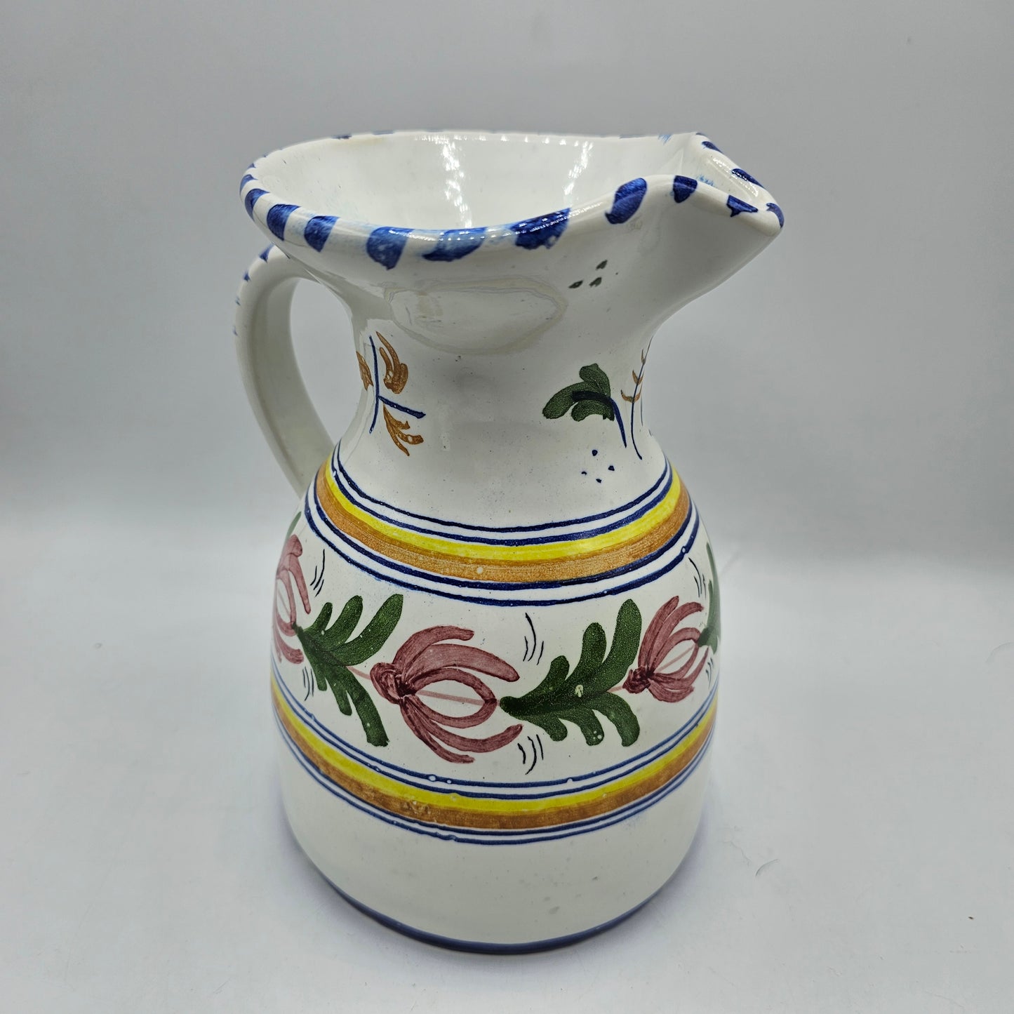 Hand Painted Talavera Mexican Pottery Pitcher