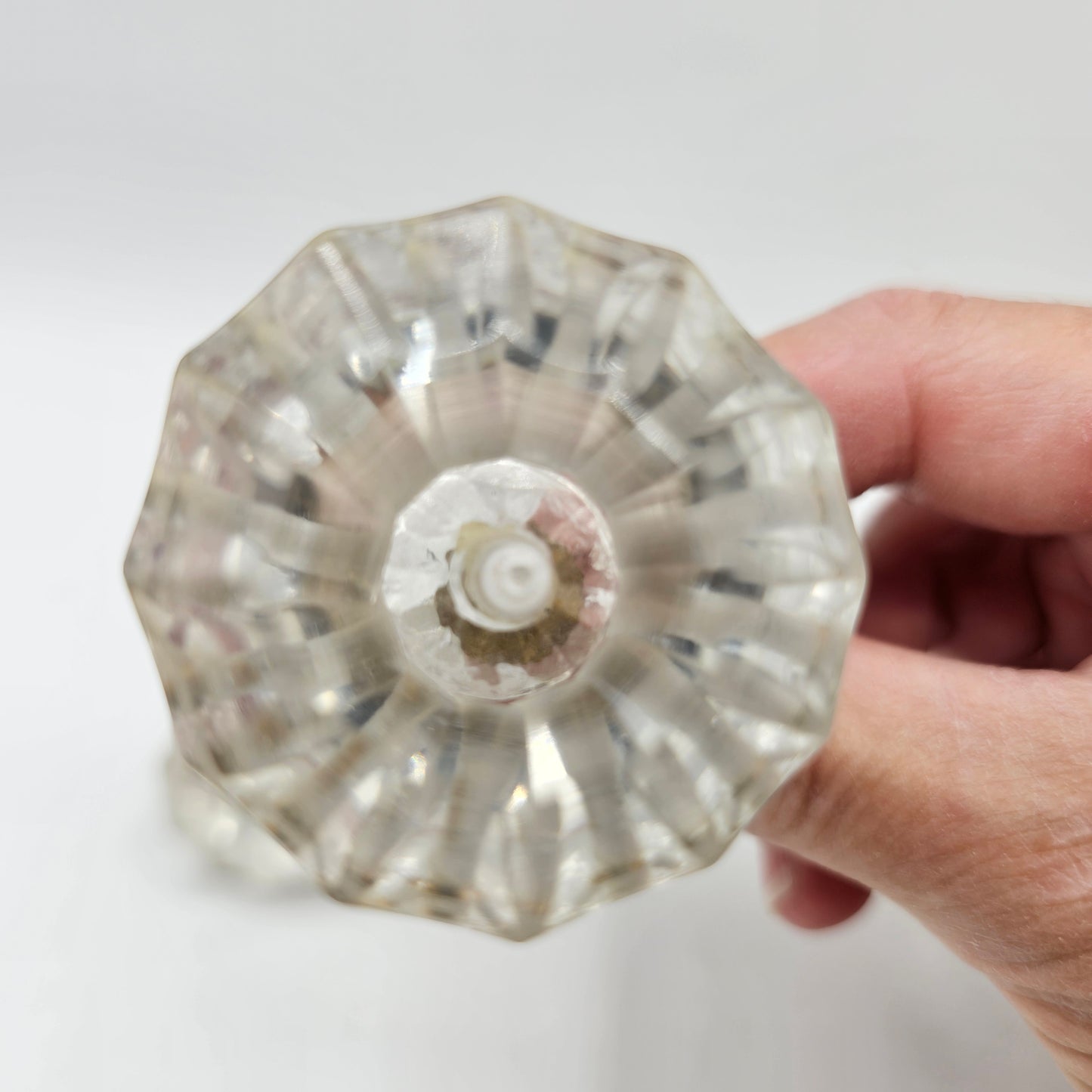 Vintage Faceted Glass Knobs Handles for Drawers -Set of 4
