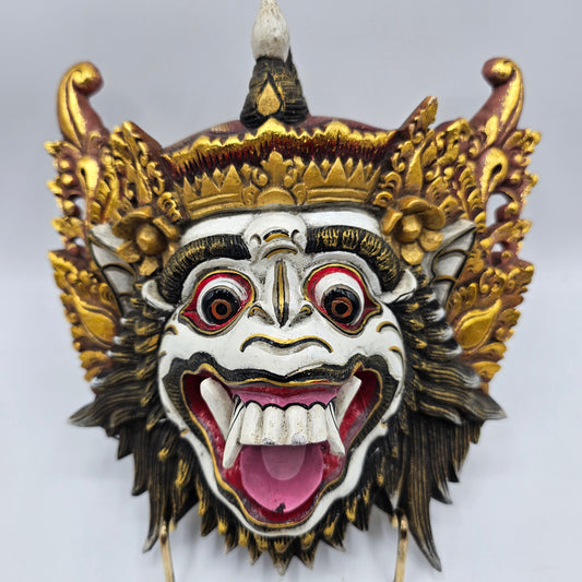 Hand Carved Wooden Balinese Mask Wall Decor