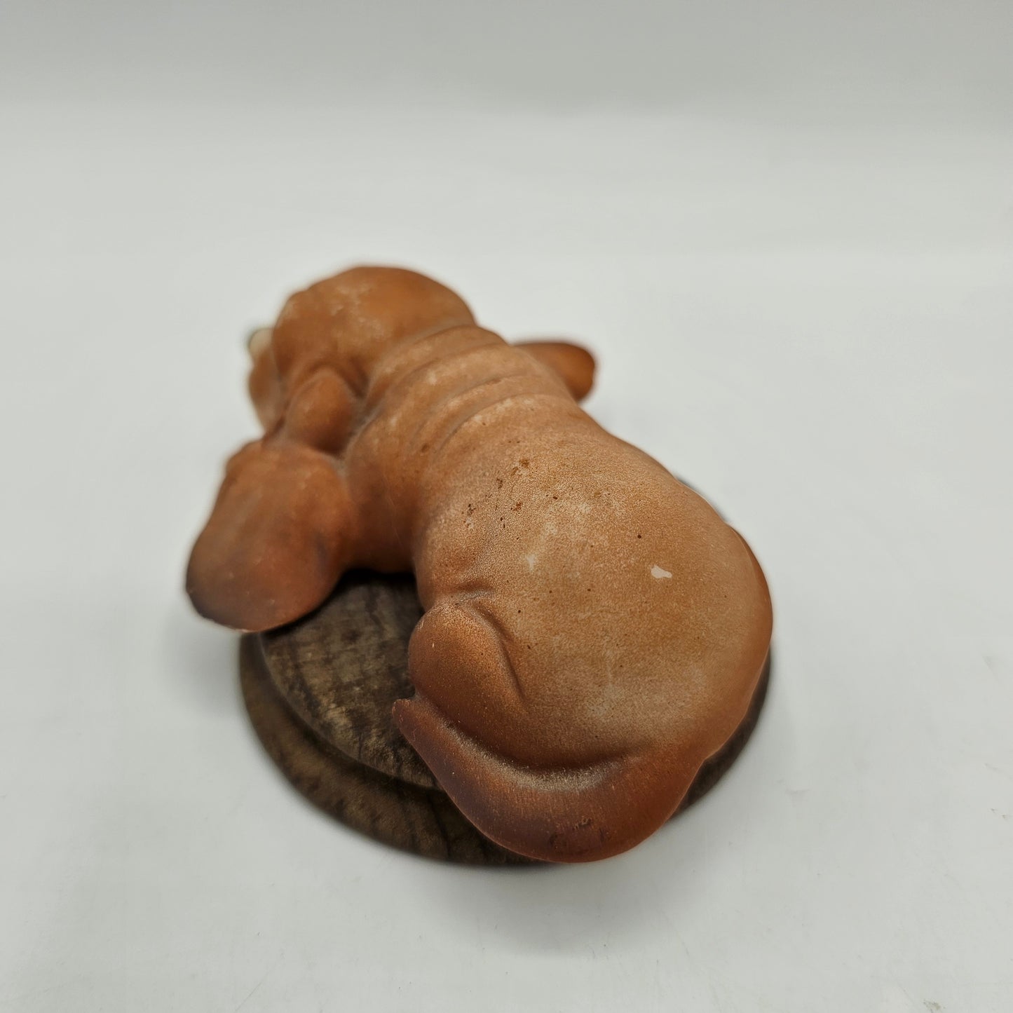 Vintage Capodimante Basset Hound Puppy on Wooden Base - Hand Painted, Made in Italy