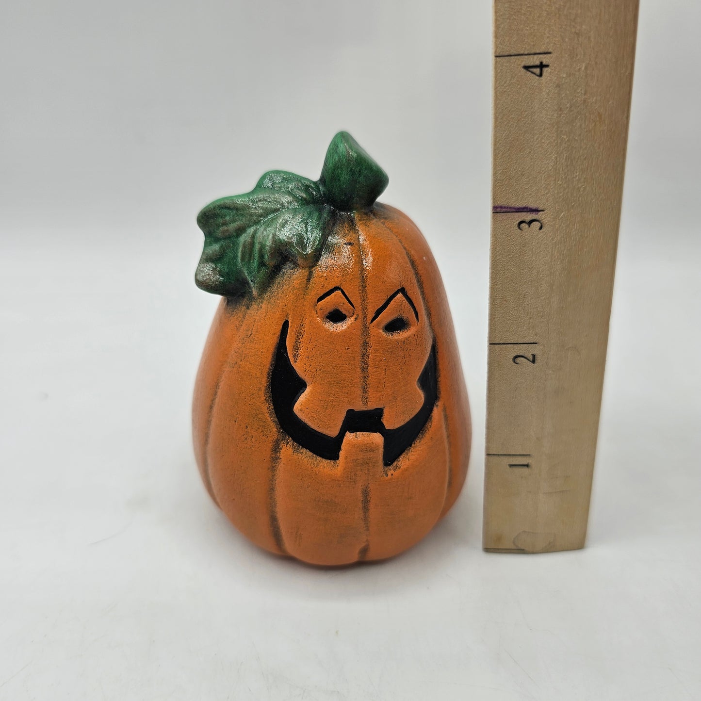Vintage Hand Painted Ceramic Pumpkin Jack O Lantern Figurine