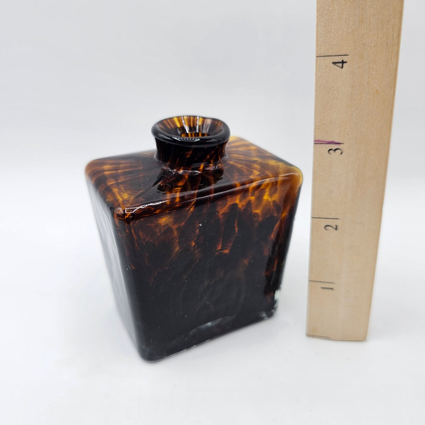 Vintage Tortoiseshell Glass Perfume Bottle