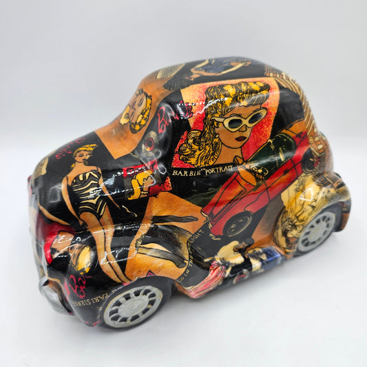 Patchwork Ceramic Original Barbie Car Figurine