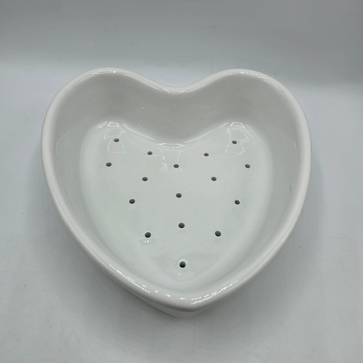 Vintage French White Porcelain Heart Shaped Cheese Mold