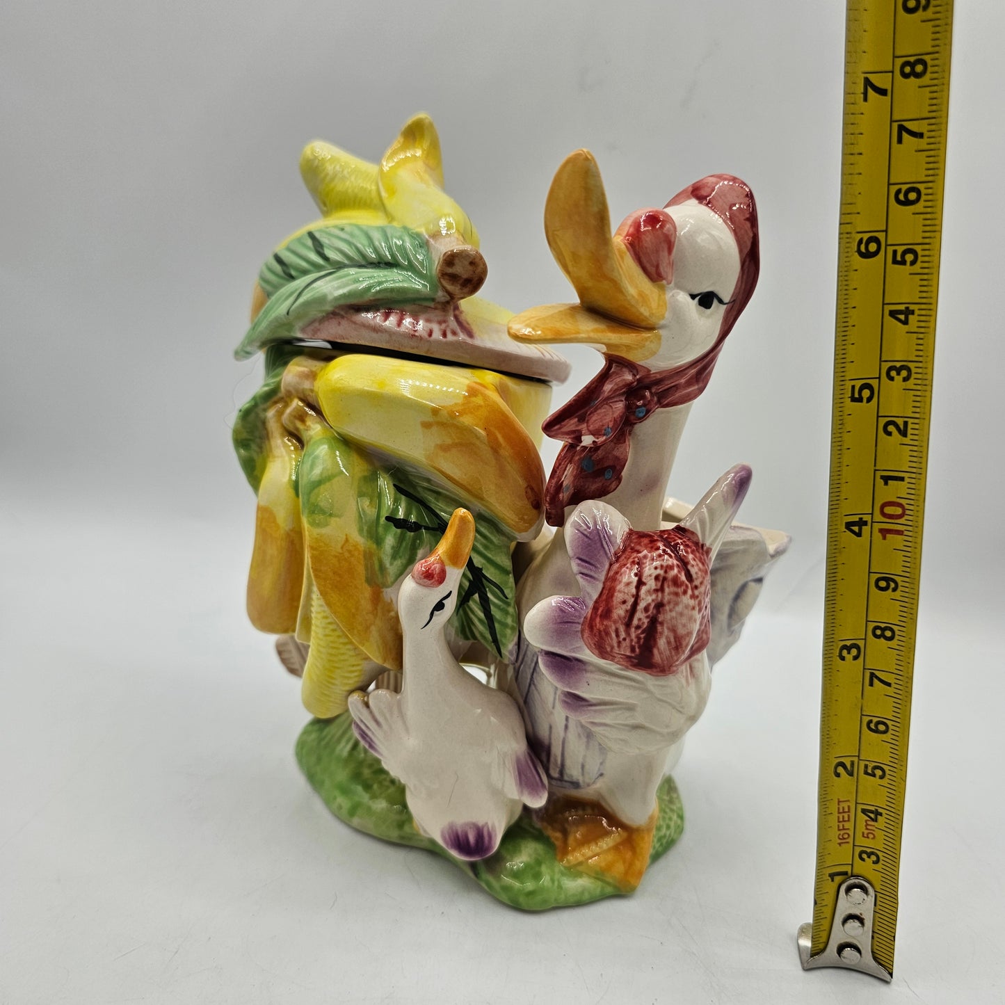 Vintage Ceramic Duck and Fruit Themed Jelly Server - Bananas