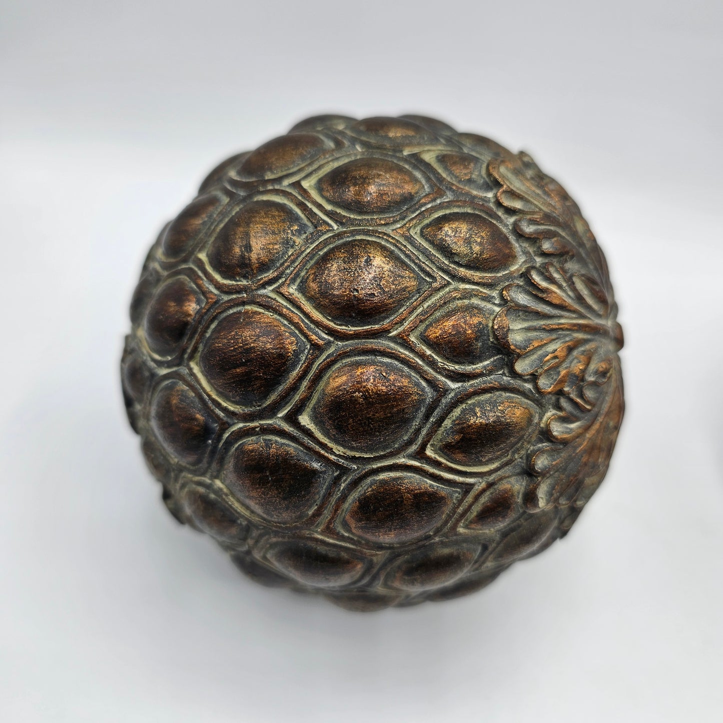 2 Intricately Patterned Decorative Brass Balls / 4" Orbs