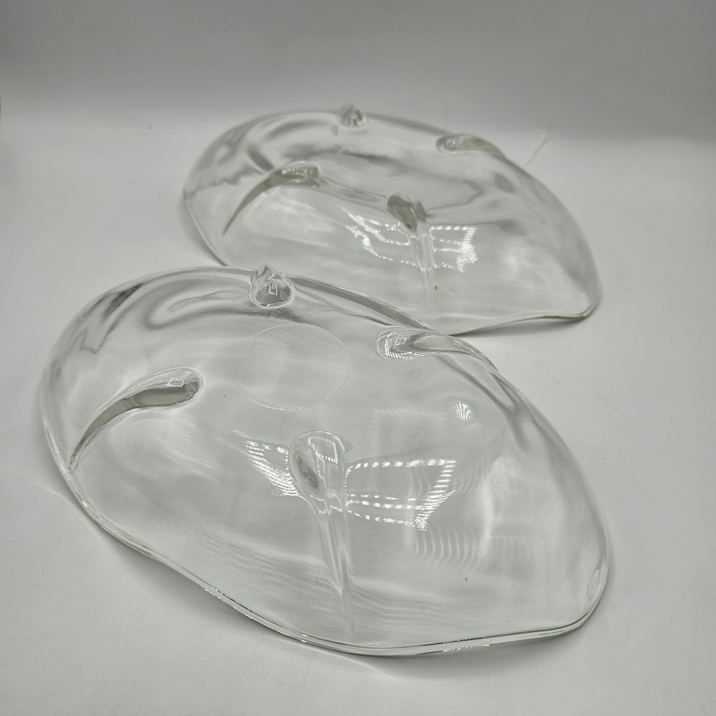 Swedish Modern by Anchor Hocking Clear Glass Bowl with Teardrop Pedestal Feet - Set of 2