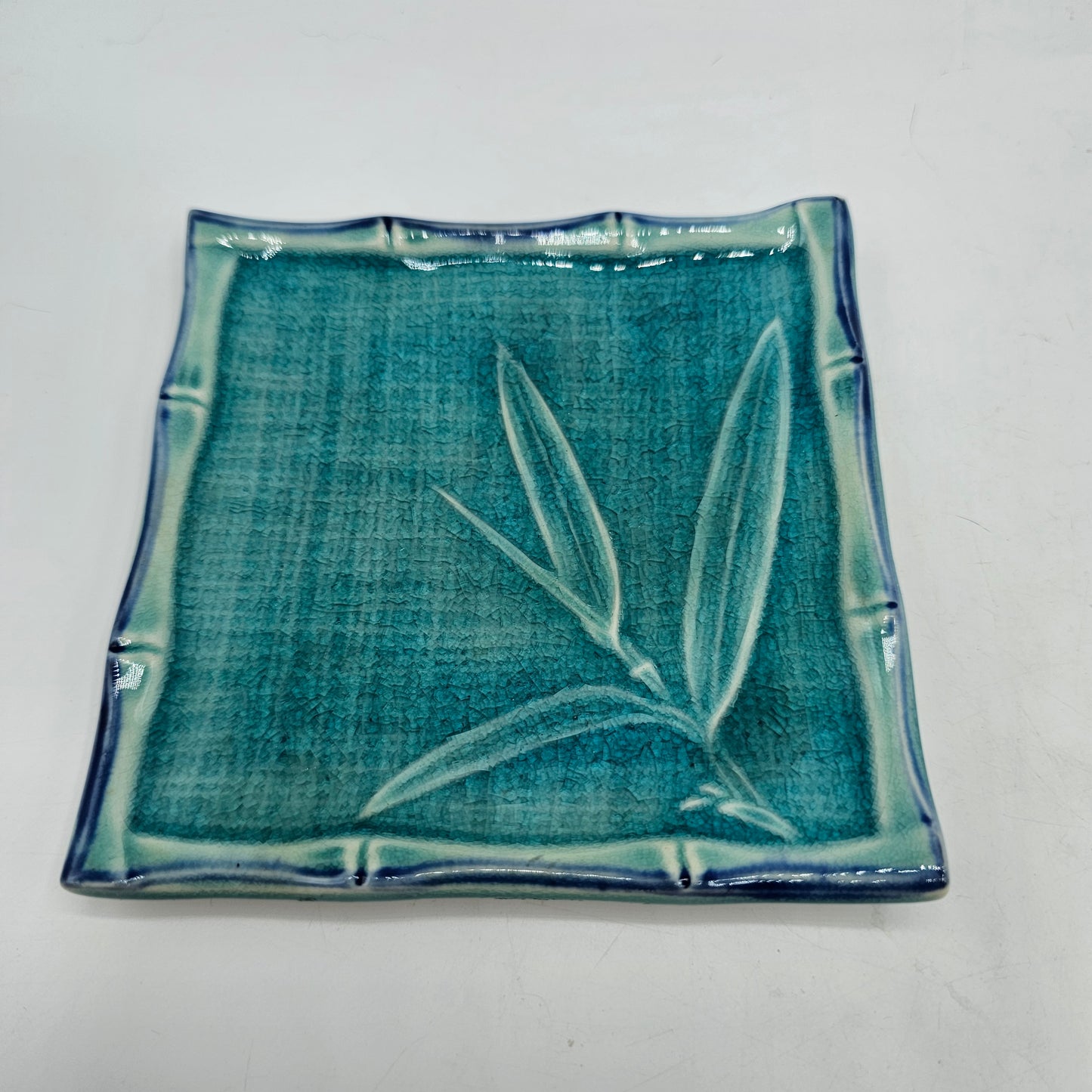 Kotobuki Celadon Green Blue Crackle Glaze Dishes - Set of 3
