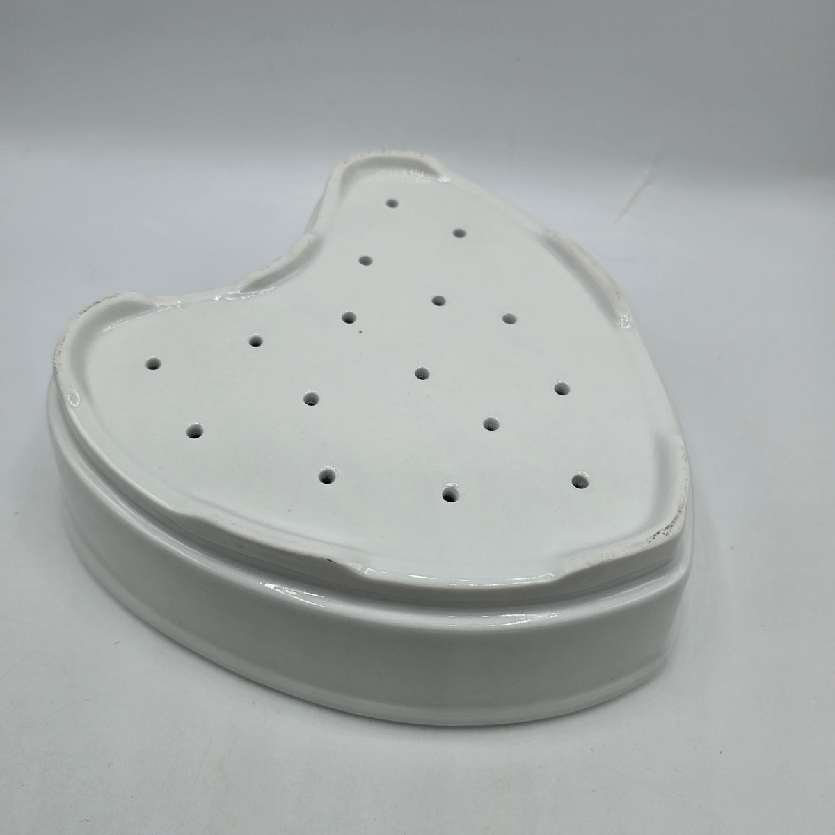 Vintage French White Porcelain Heart Shaped Cheese Mold