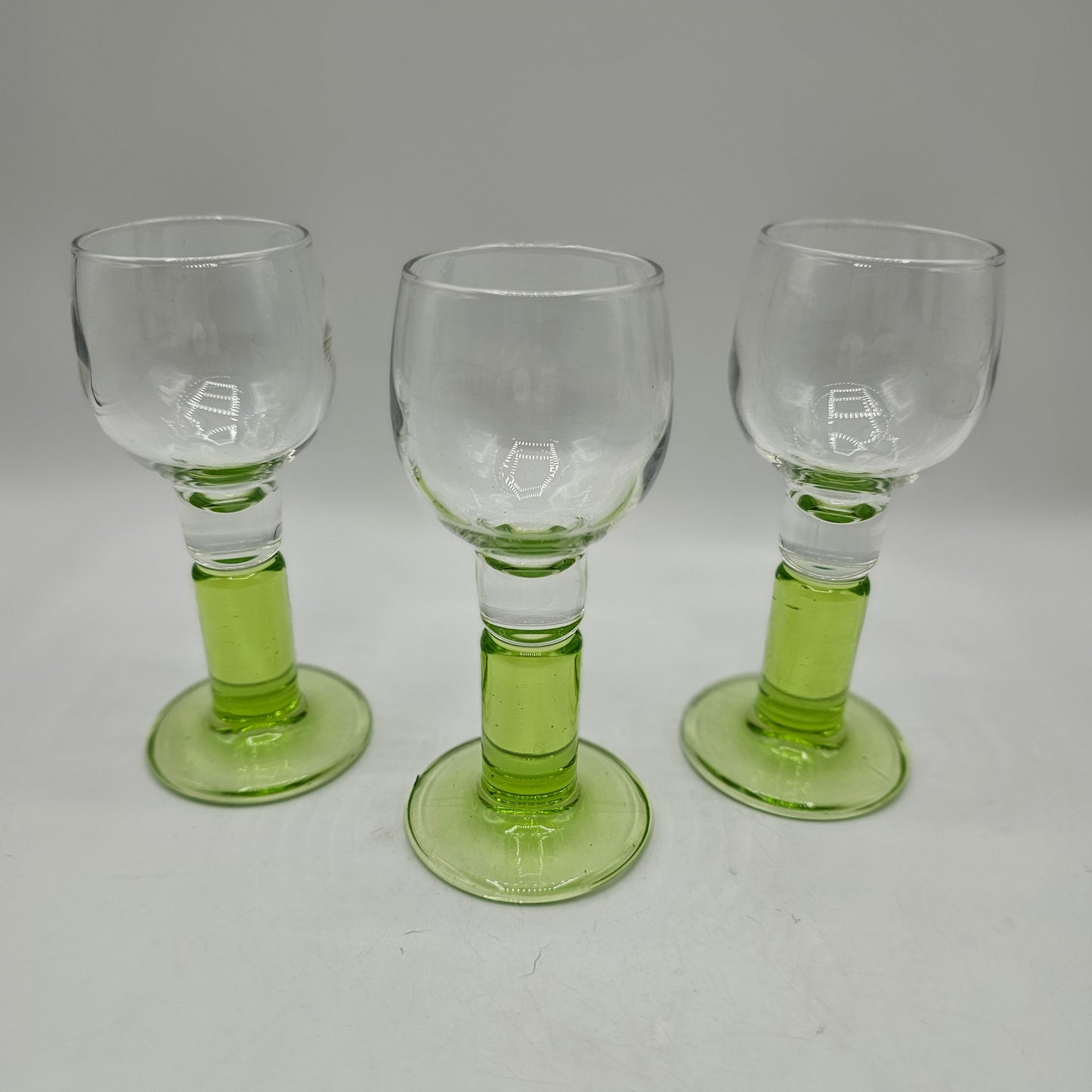 Bormioli Rocco Cordial Glasses with Green Stem - Set of 3