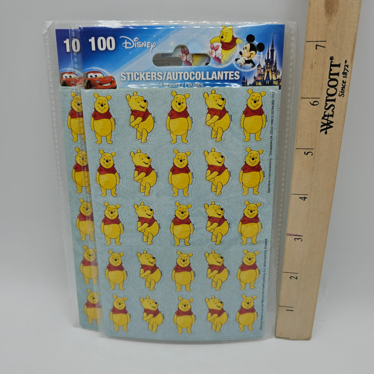 200 Disney Winnie the Pooh Stickers - 2 Packs - 100 stickers each
