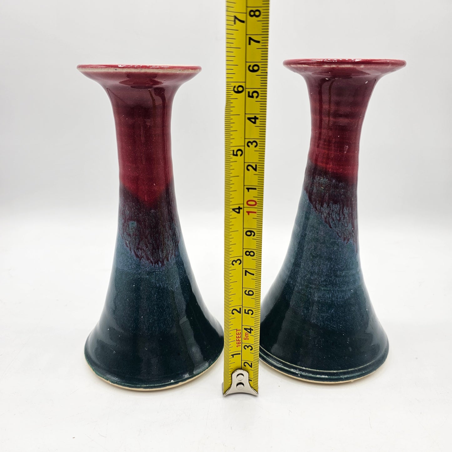 Artisan Pottery Taper Candlesticks / Bud Vases by Cady Clay Works