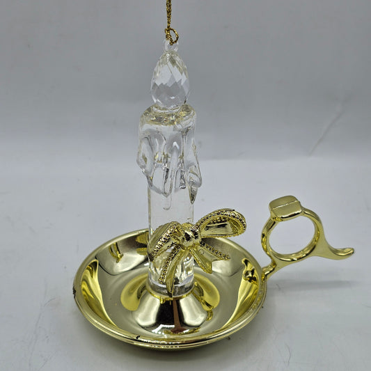 Resin Tree Light Ornament - Chamberstick with Bow