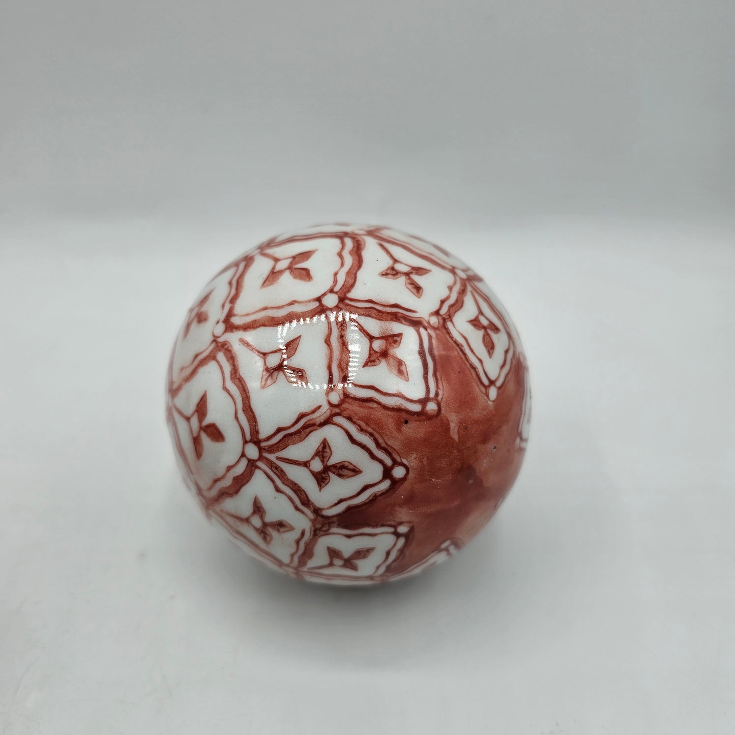 Pink and White Floral Porcelain Decorative Carpet Balls - Set of 3